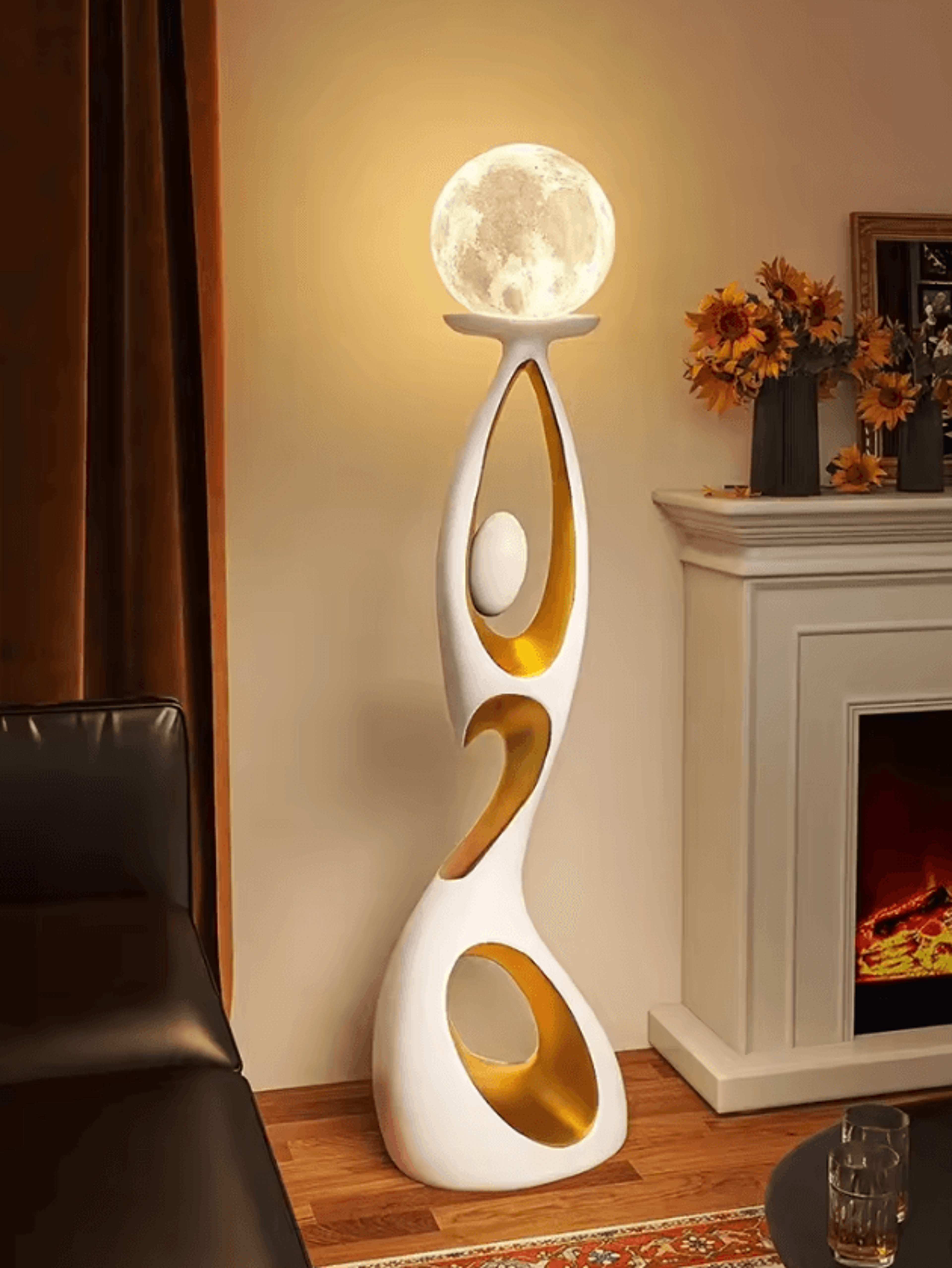 abstract dancing figures sculpture – modern nordic art decor for living room