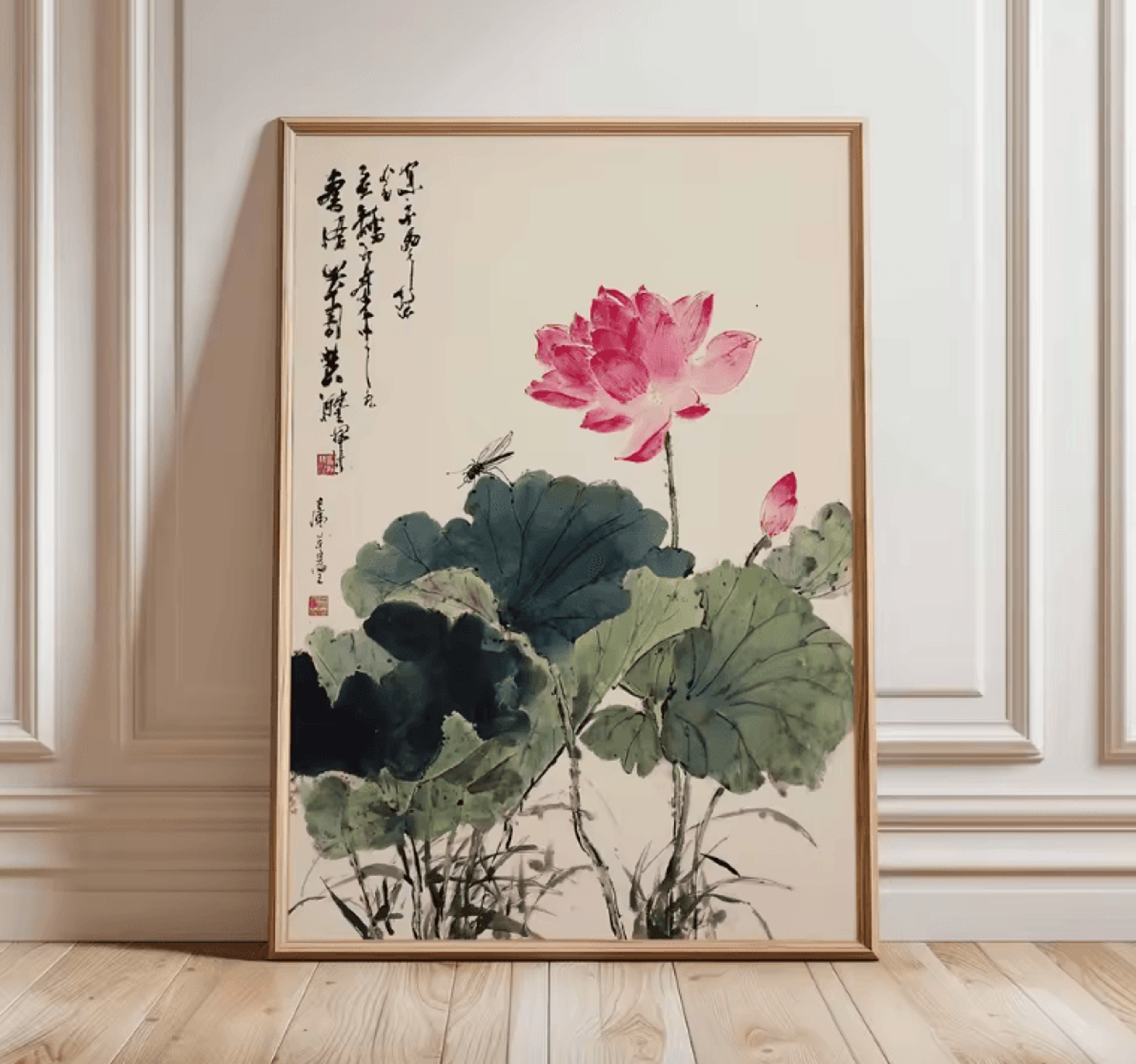 japanese zen pine tree canvas poster – minimalist oriental wall art decor