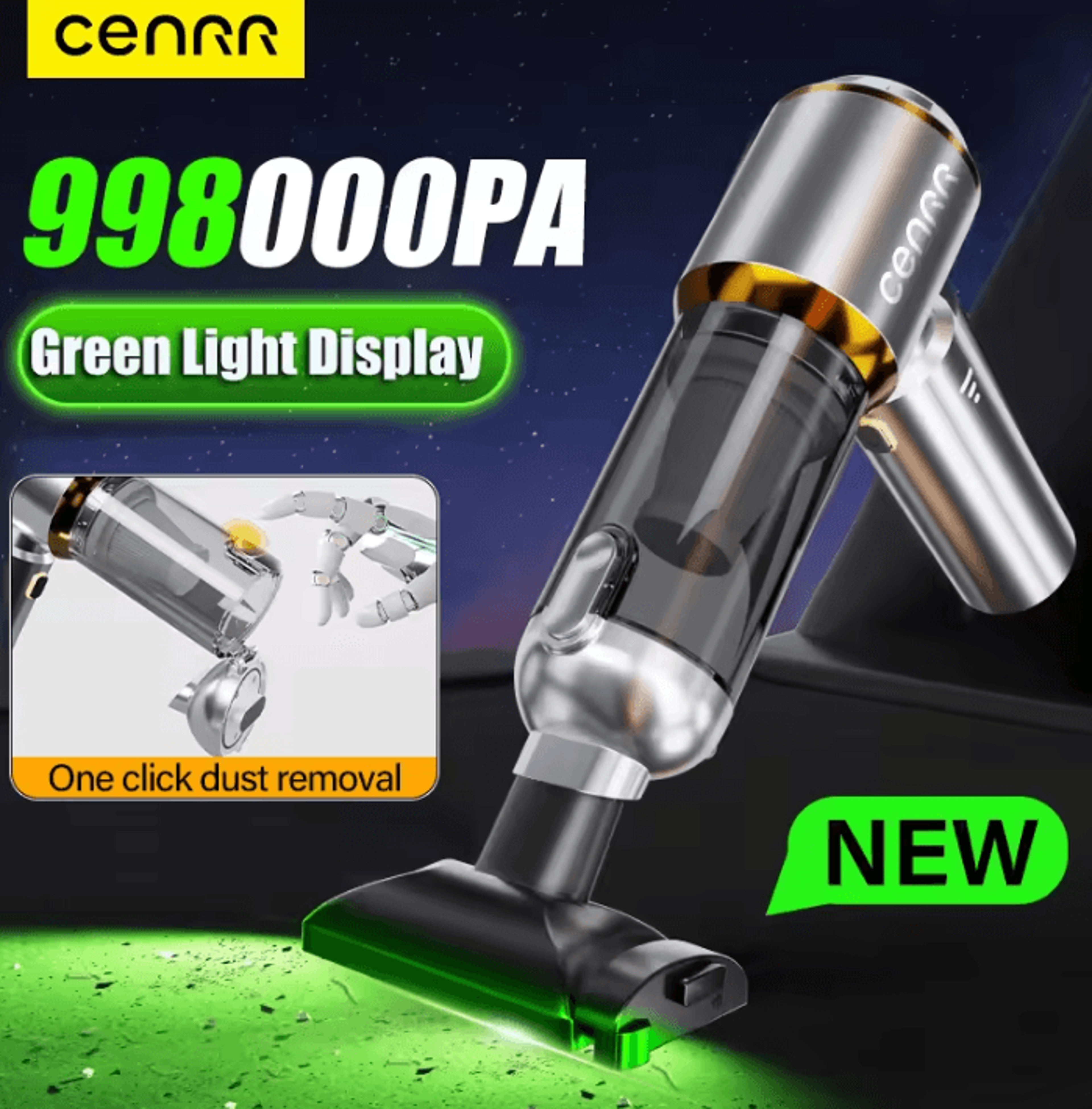 cenrr 2025 mini cordless car vacuum cleaner 998000pa portable handheld vacuum cleaner strong suction blower