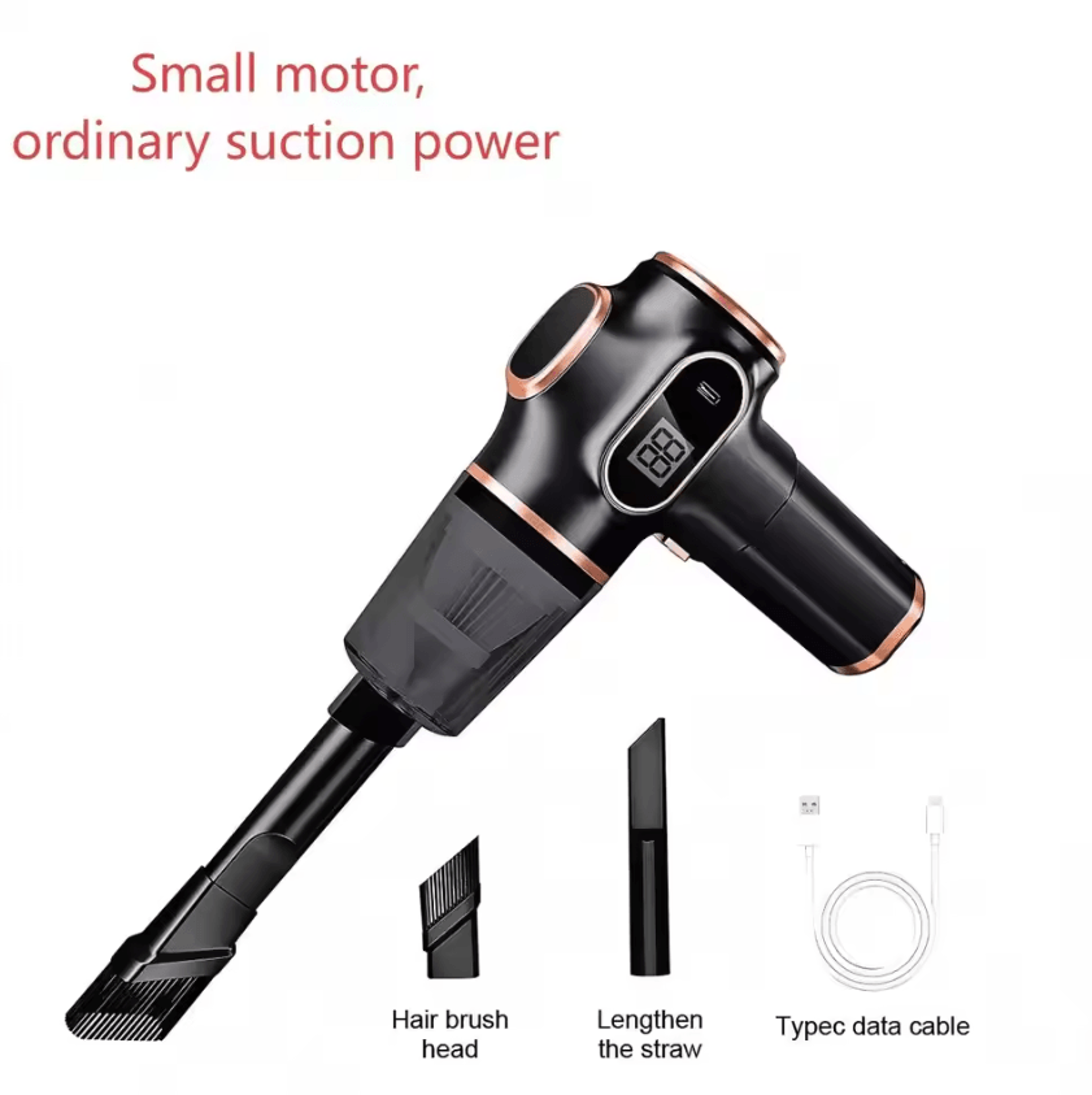 ultra portable high-power cordless car vacuum cleaner – multi-surface handheld for home & pet hair