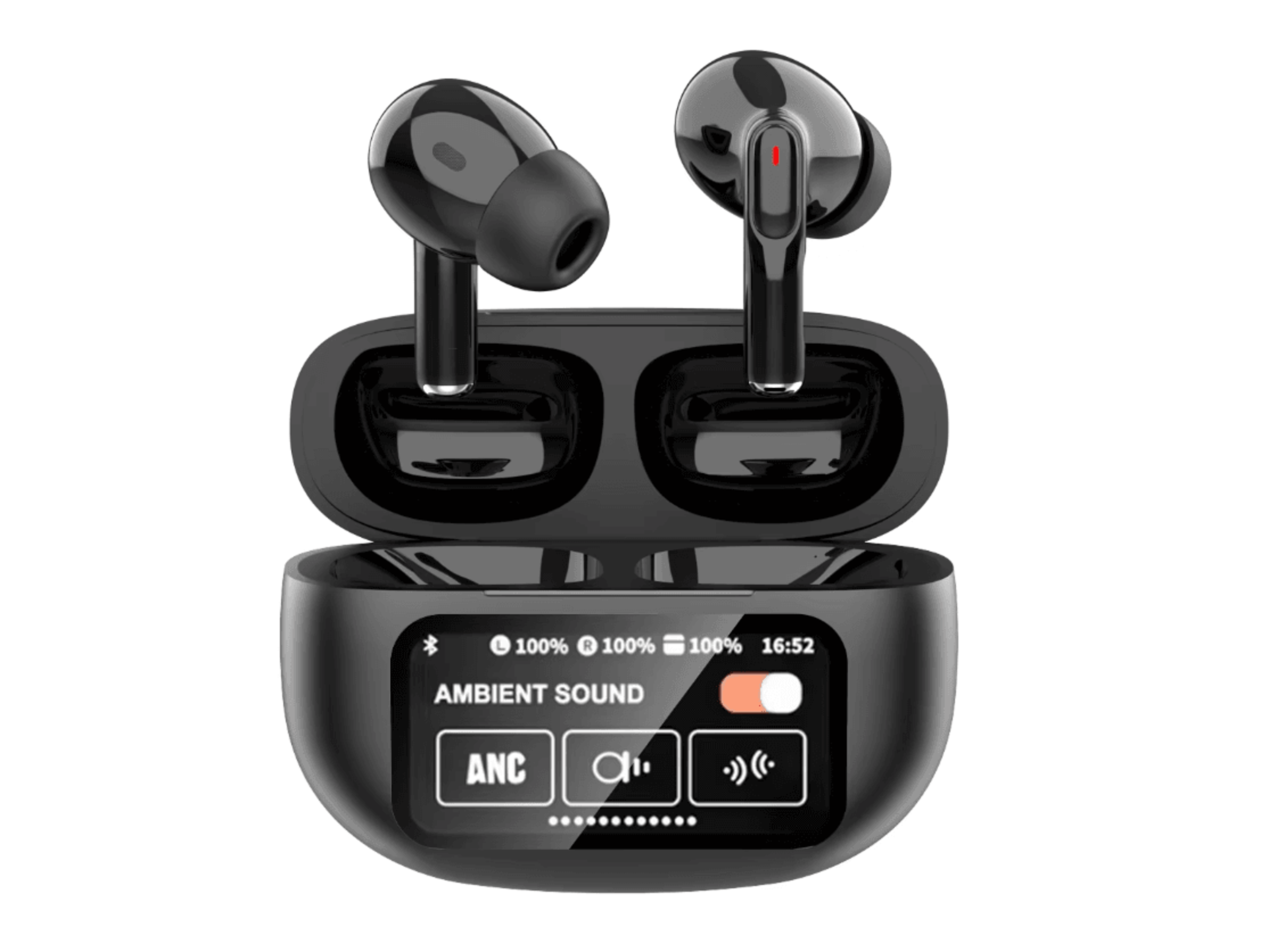 a9plus pro anc wireless tws earbuds with led touch screen & bt5.4