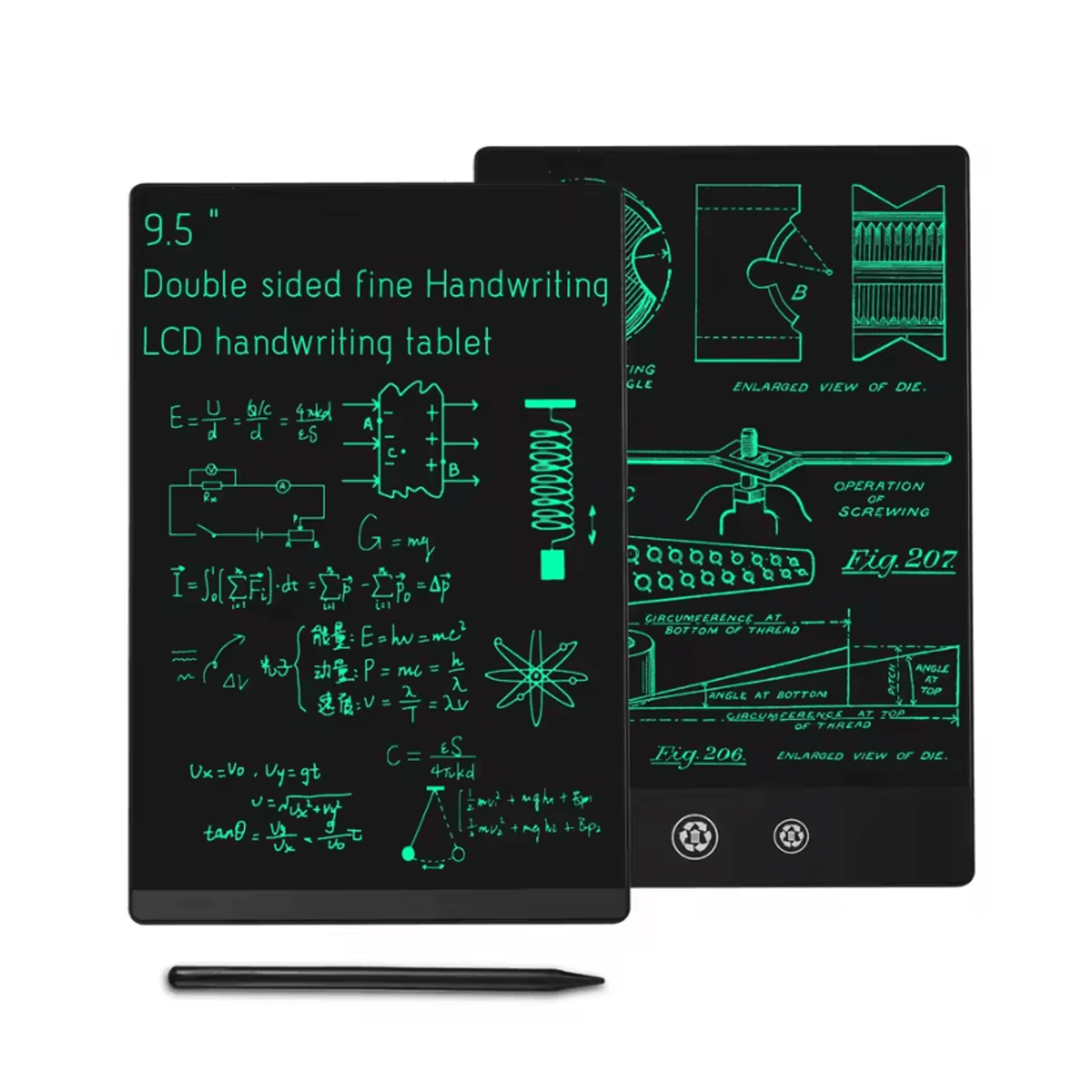 doodlepro 9.5 lcd writing tablet drawing board – reusable digital notepad for kids & adults