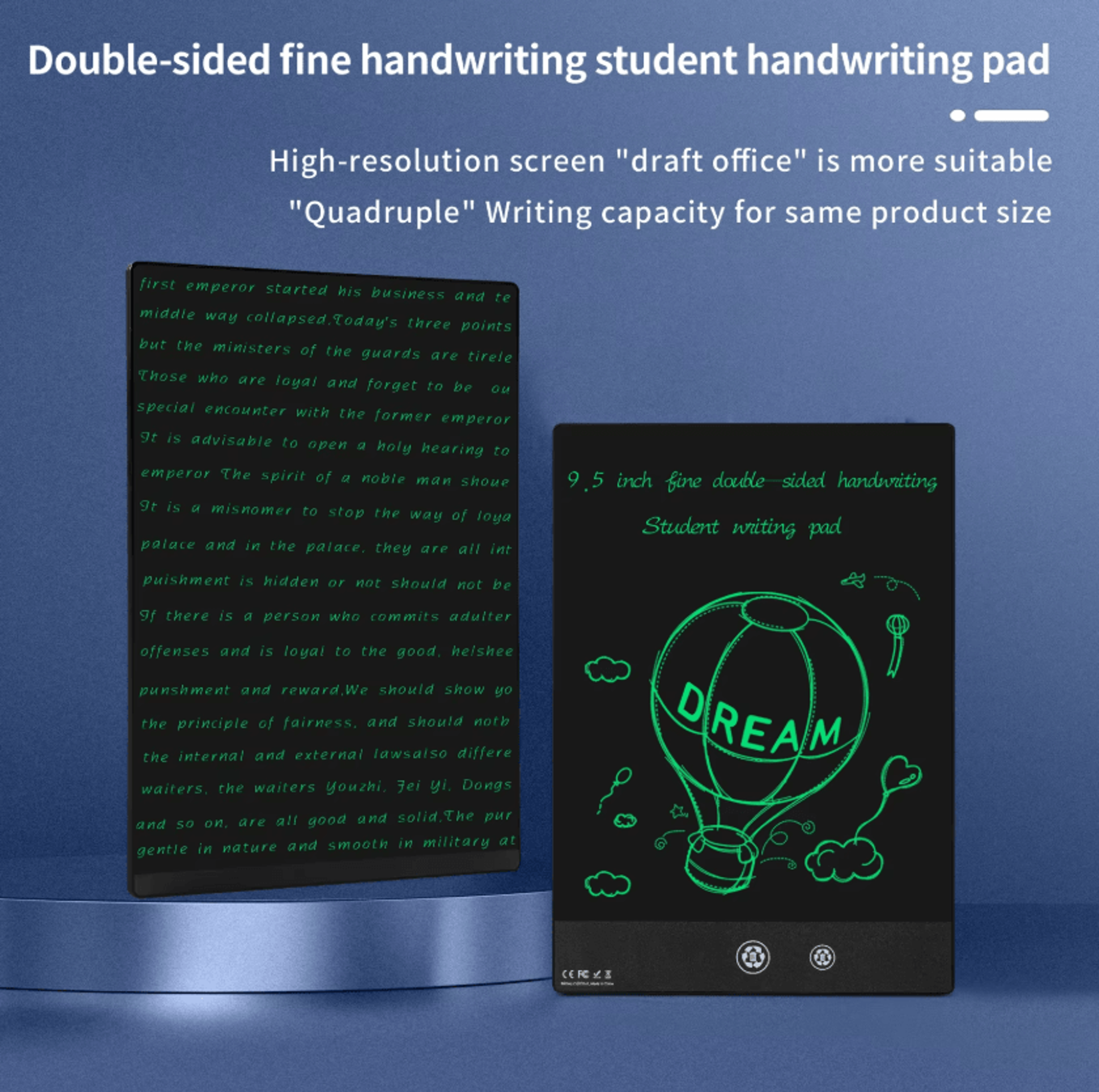 notepad pro 9.5 lcd writing tablet – reusable drawing board for kids & everyday notes