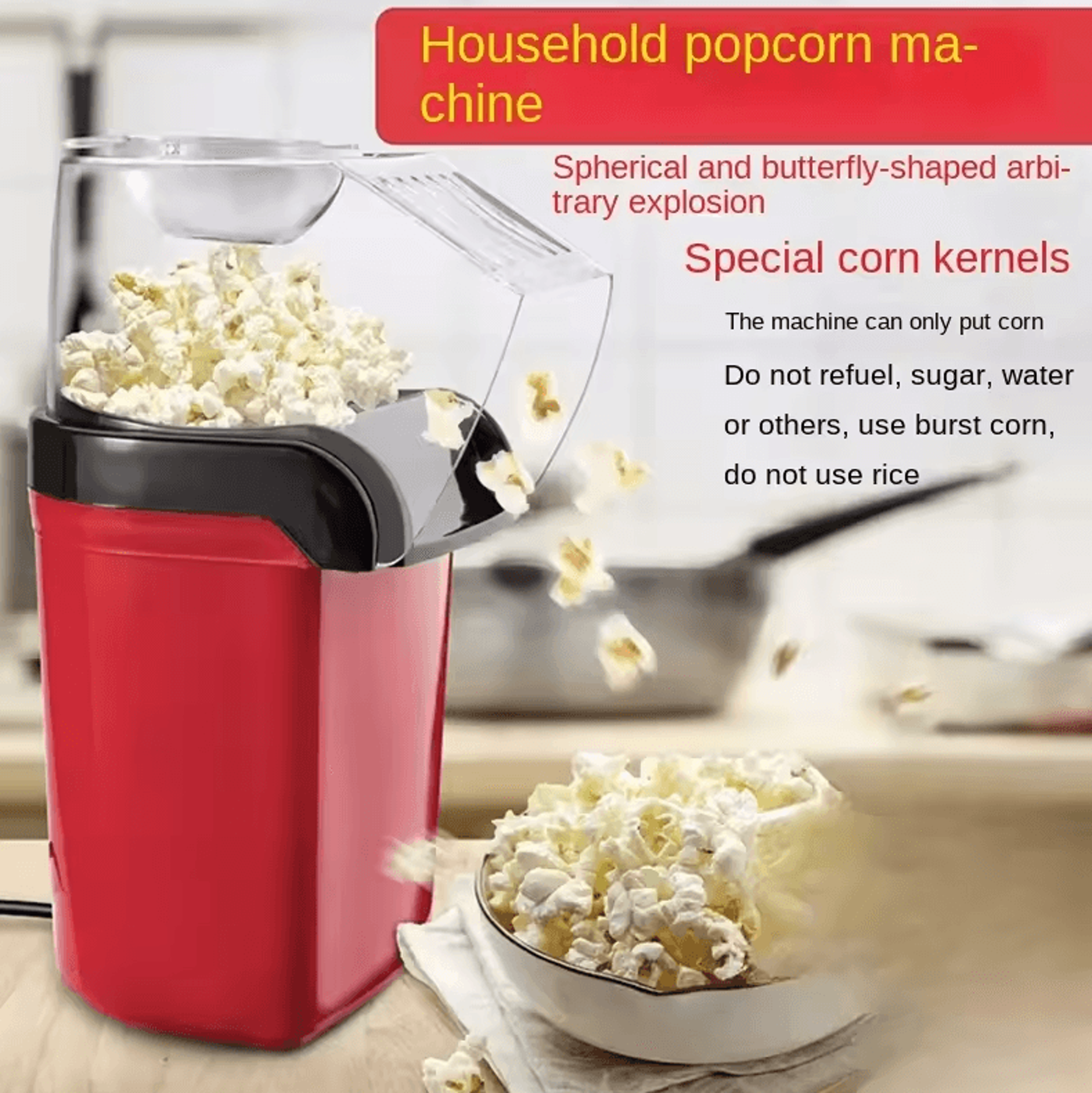 hot air popcorn maker machine – healthy oil-free electric popcorn popper
