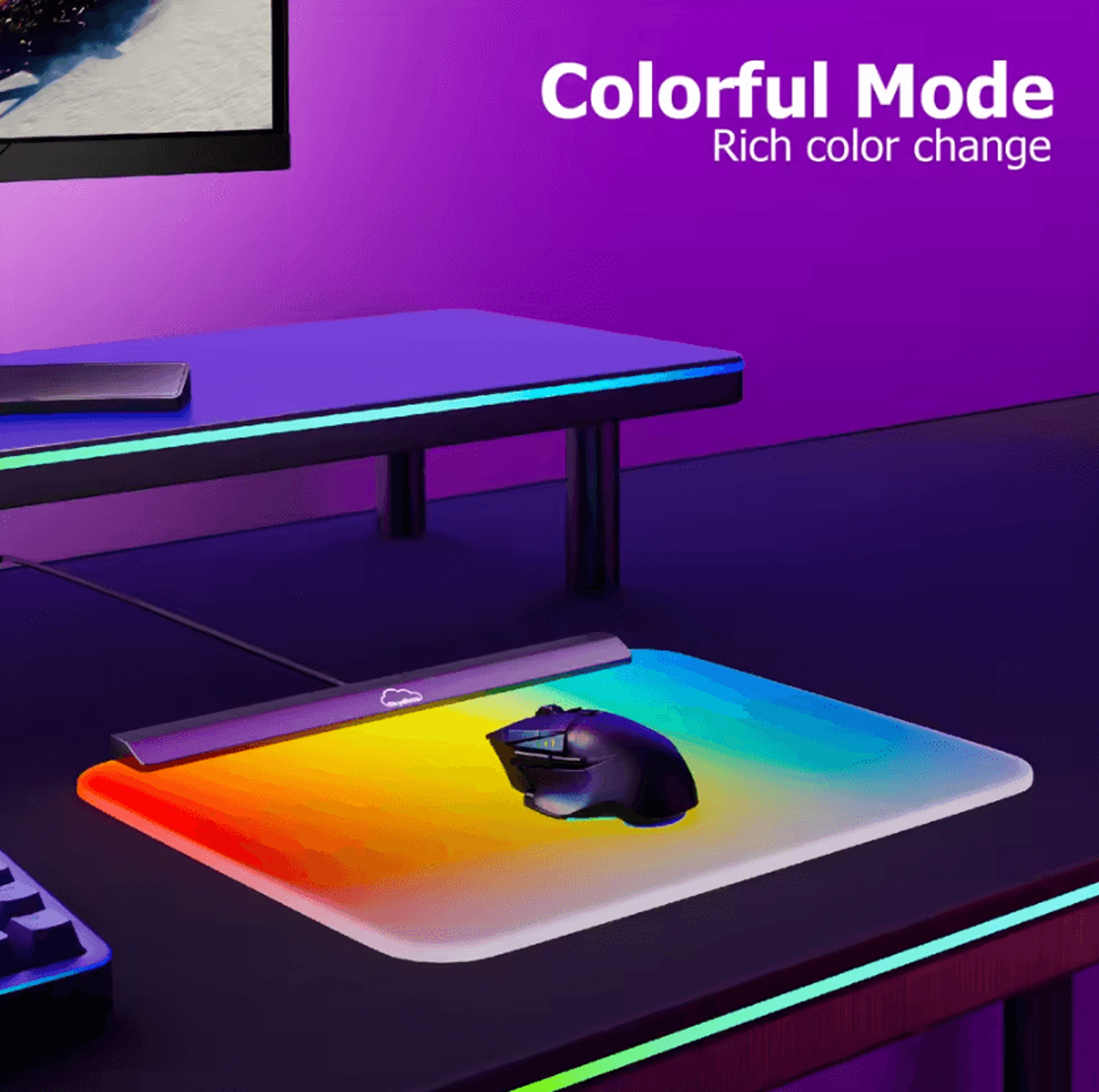 rgb led smart mouse pad – ambient light sync gaming desk mat with dynamic backlight