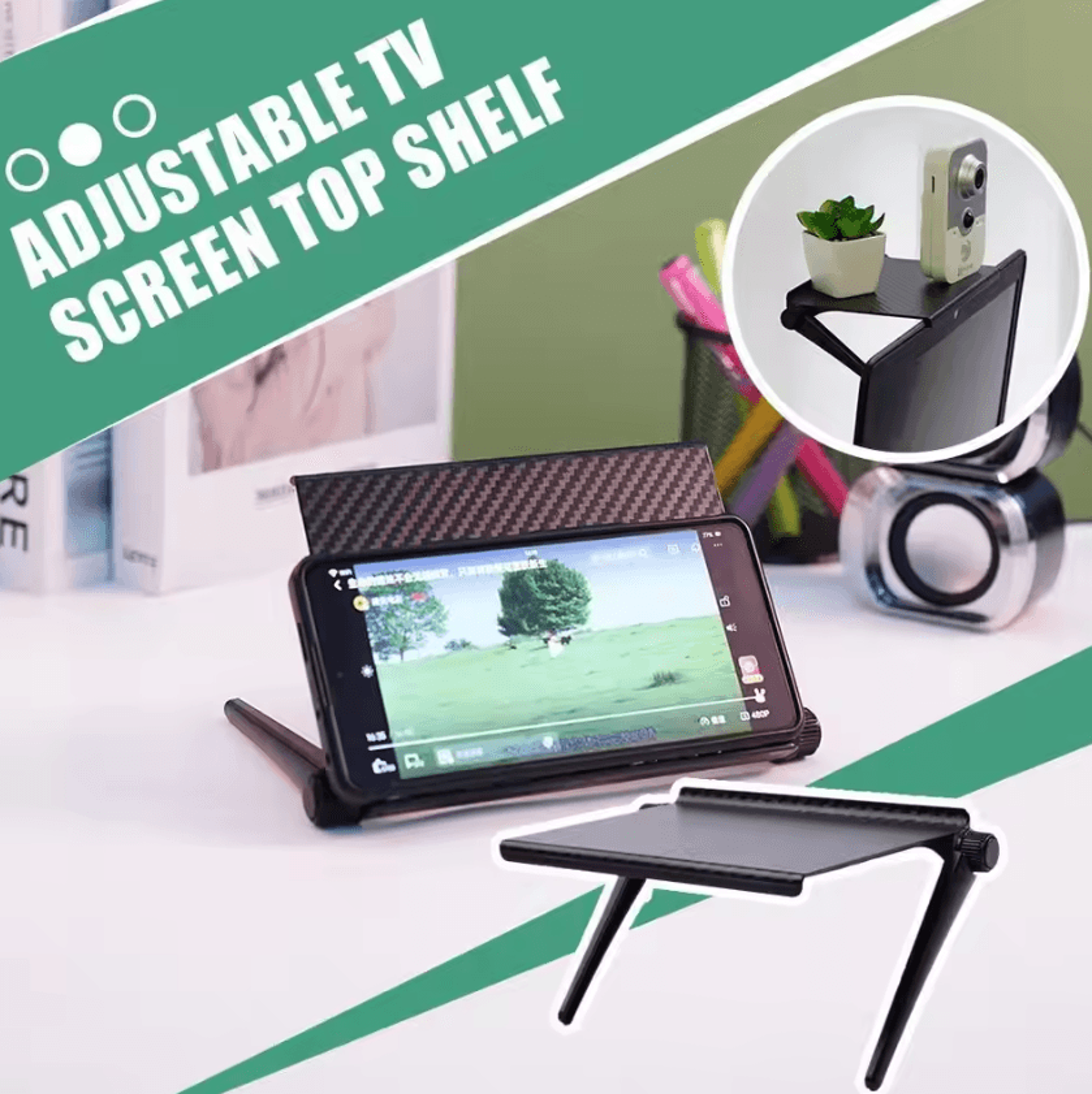 adjustable monitor riser shelf – ergonomic tv & desktop display stand with storage