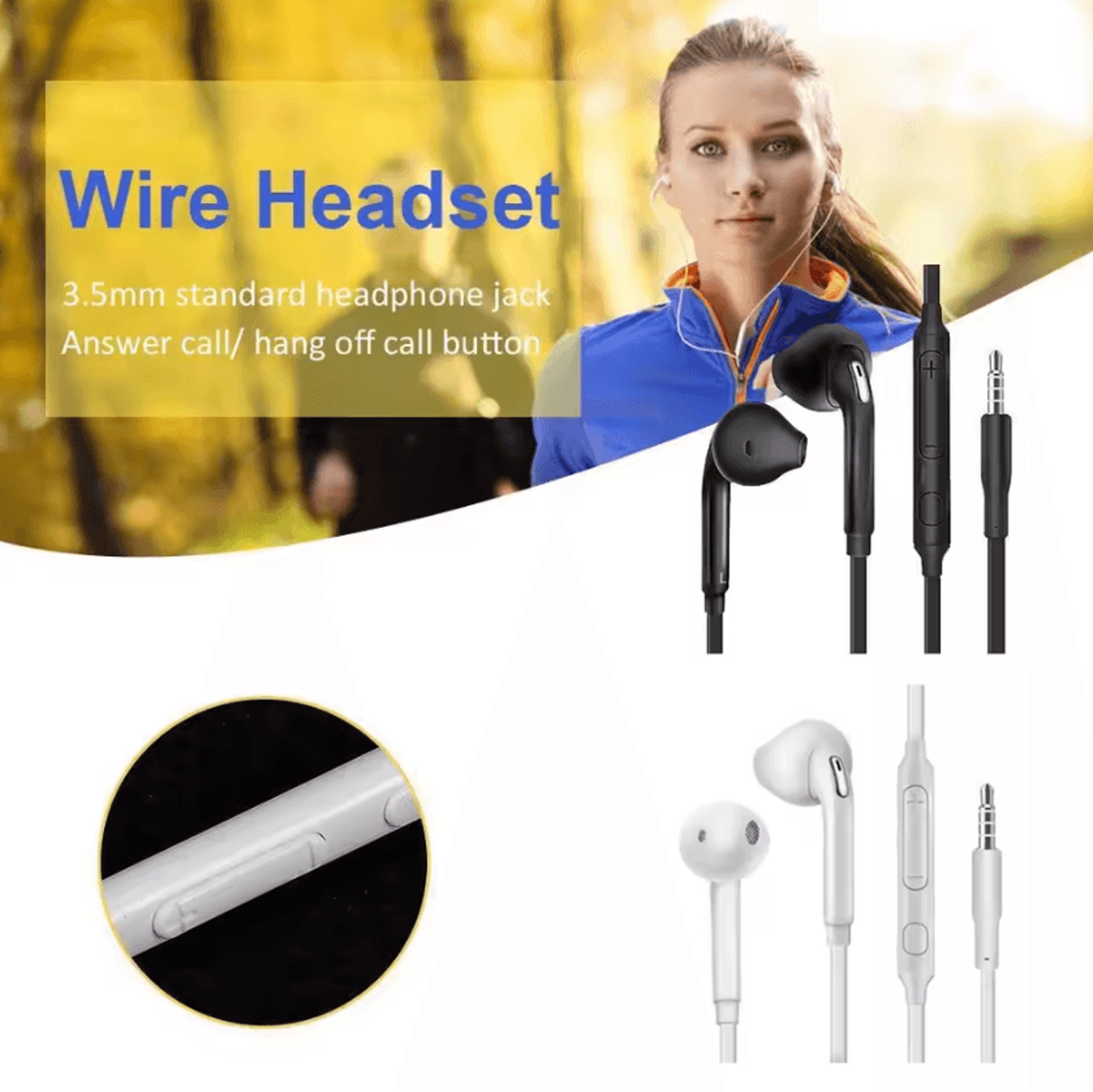 ergonomic wired in-ear headphones with microphone – 3.5mm universal earphones for clear sound & calls