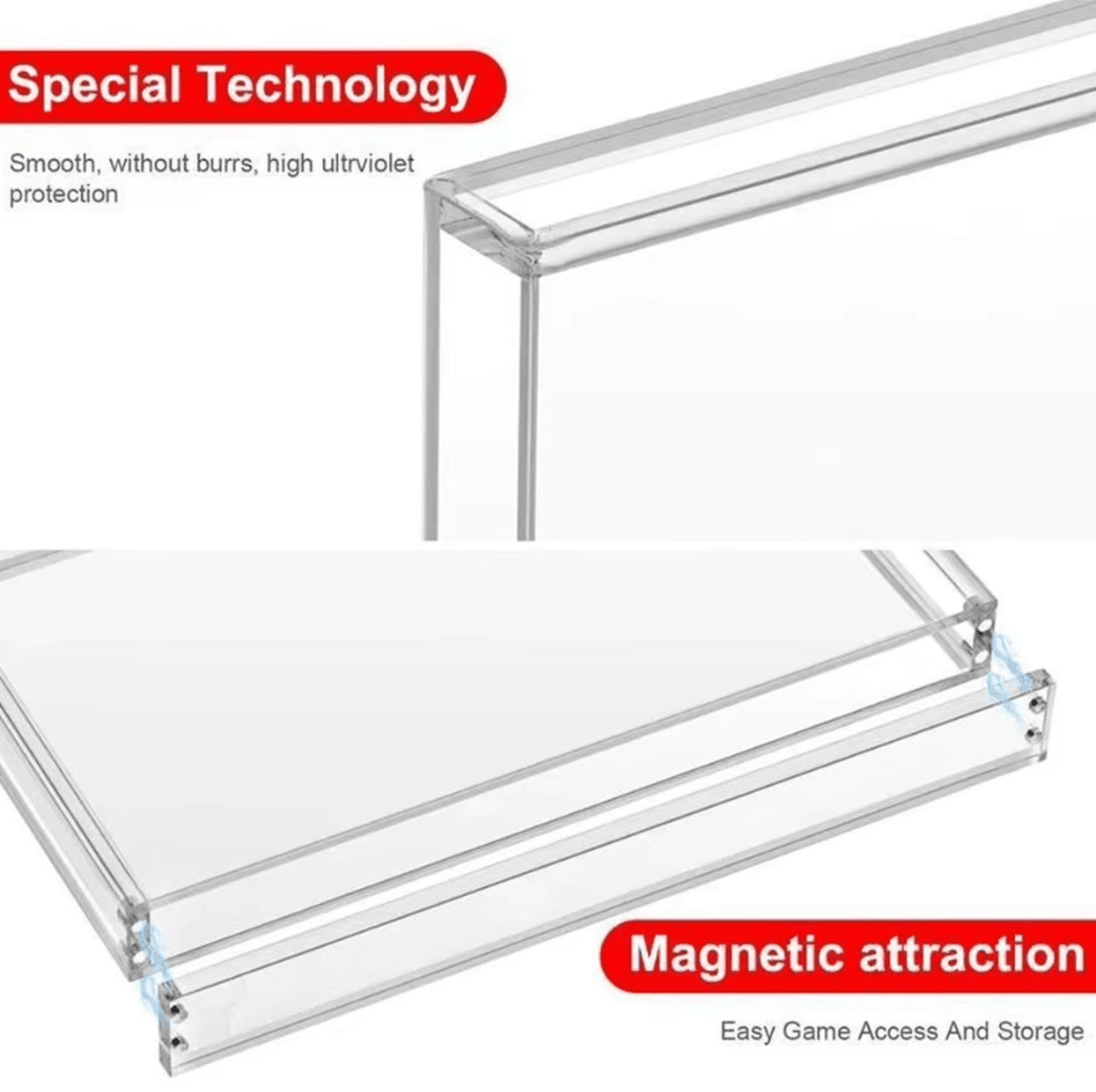 crystalclear magnetic acrylic game card display case for nintendo switch 2