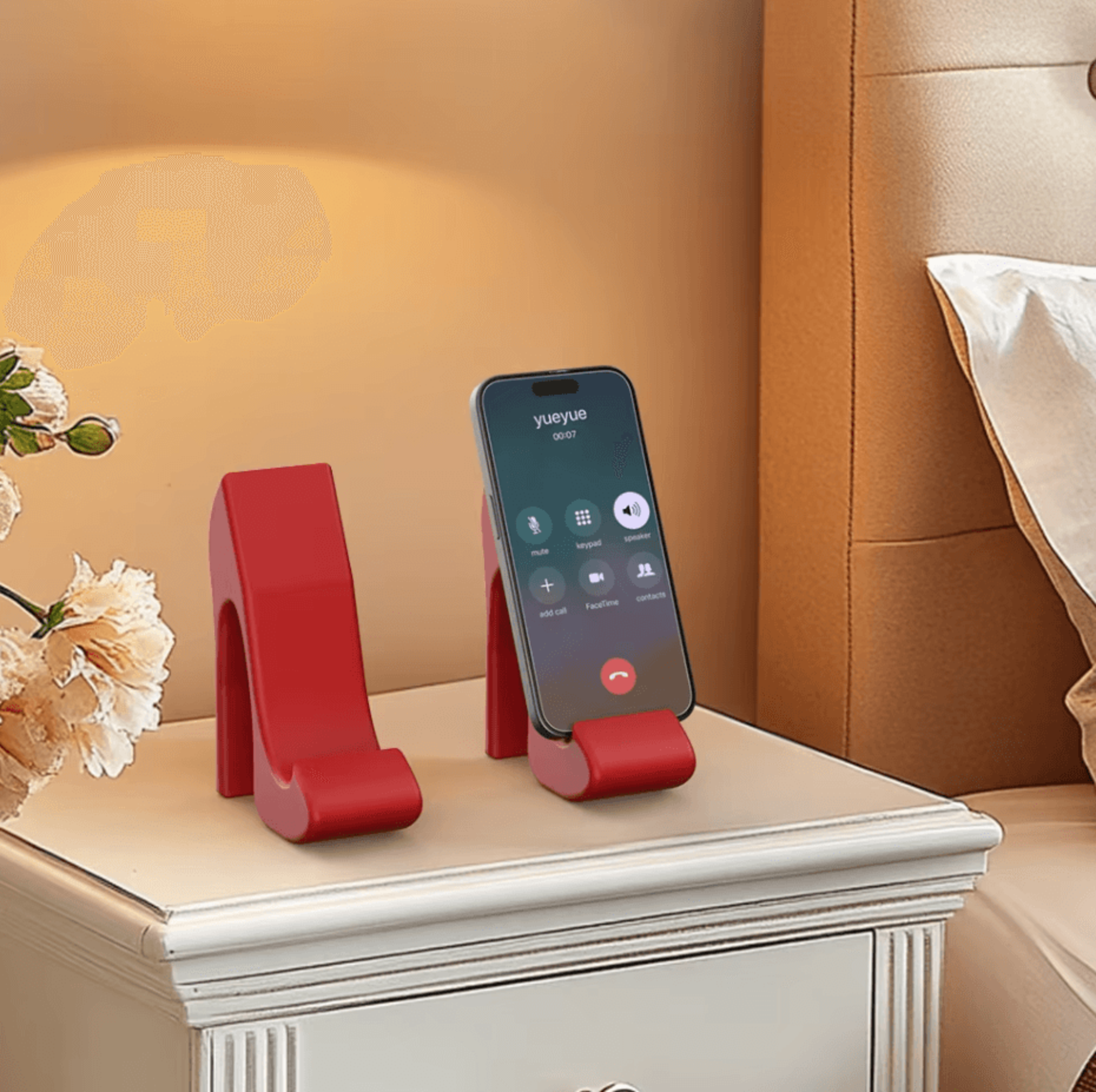 stylish high-heel phone stand – durable plastic desktop holder for office & home