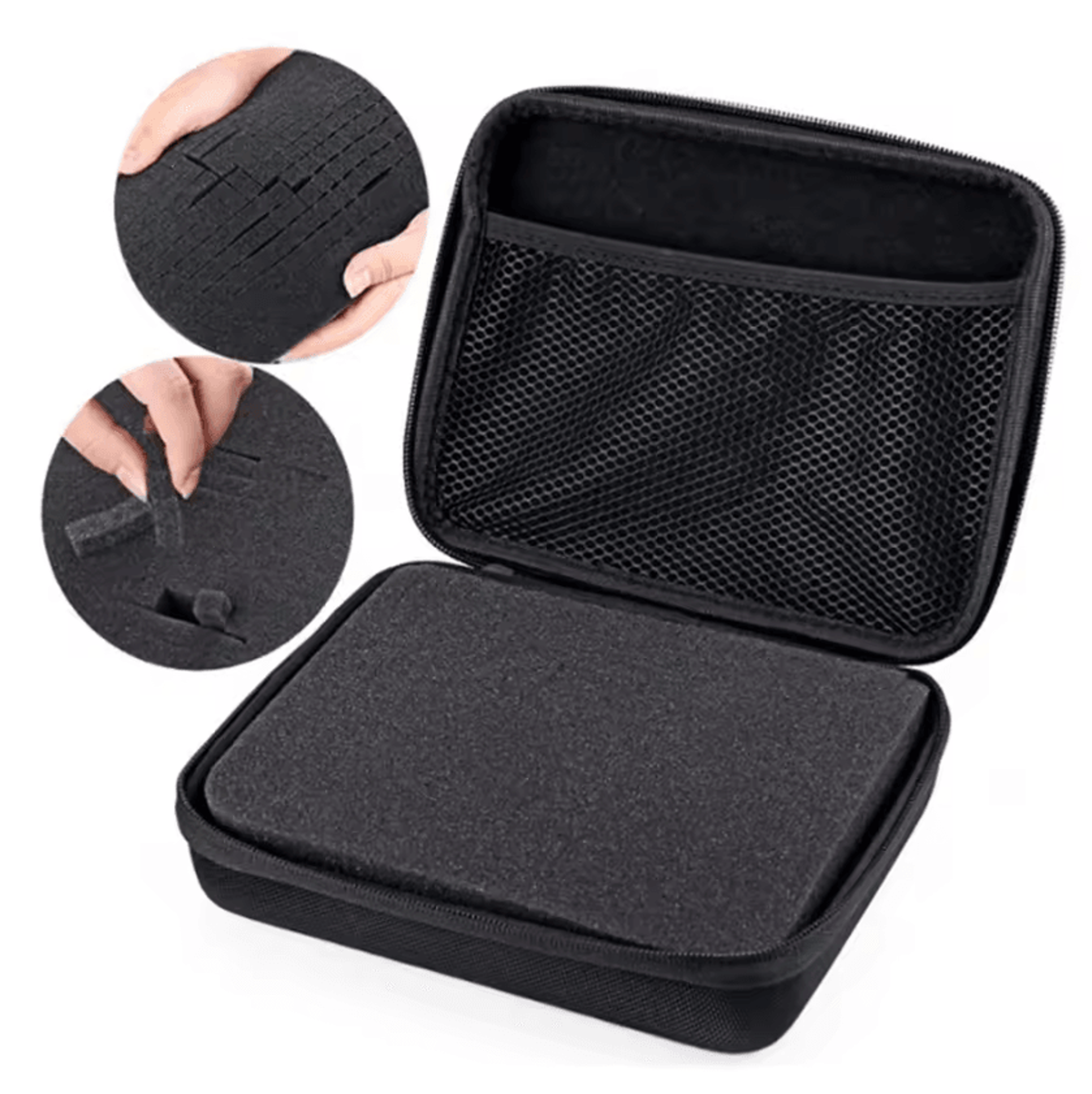 portable shockproof action camera storage case – diy foam organizer for gopro, dji & more