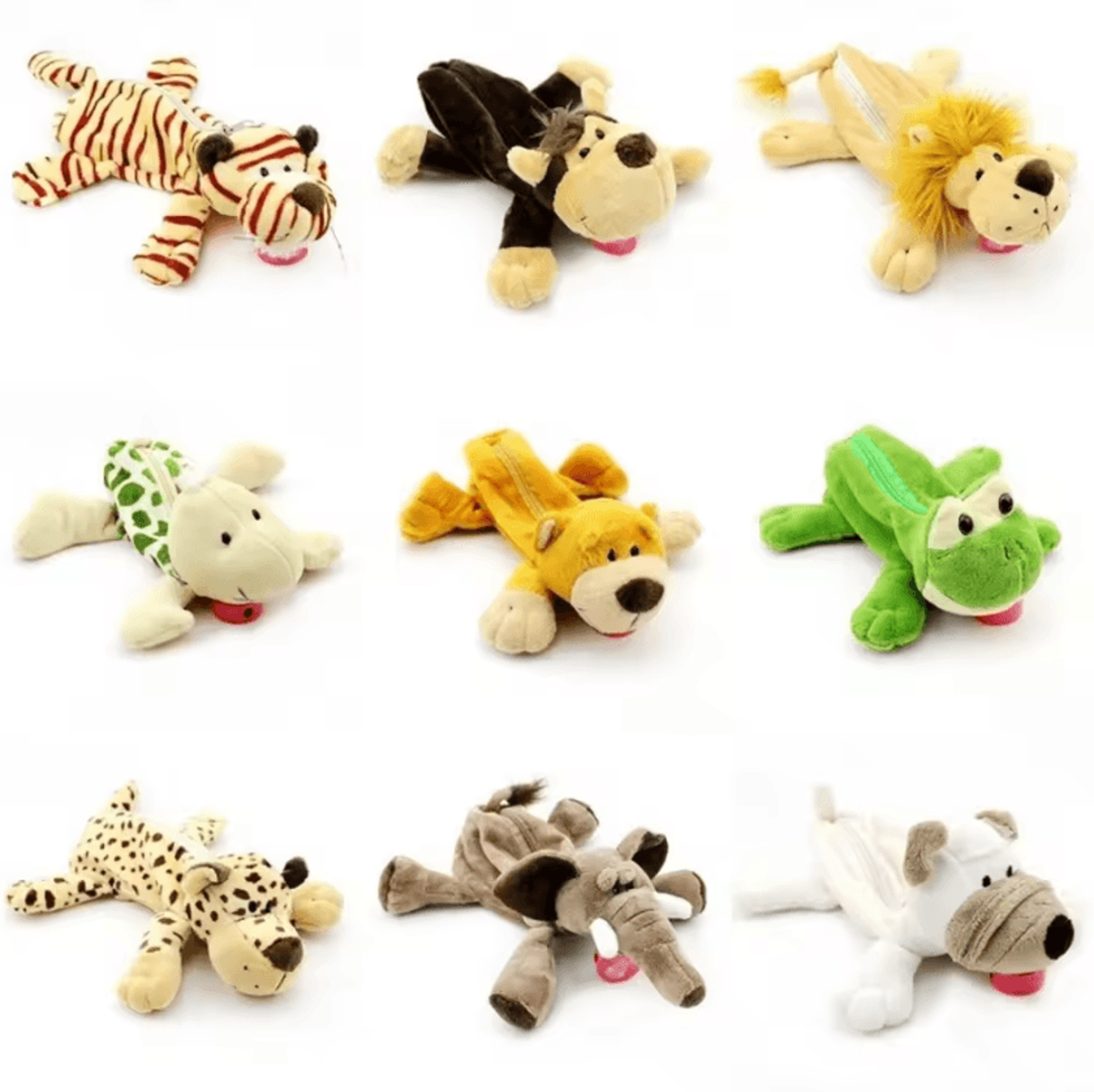 cute plush animal pencil case – large capacity kawaii stationery organizer