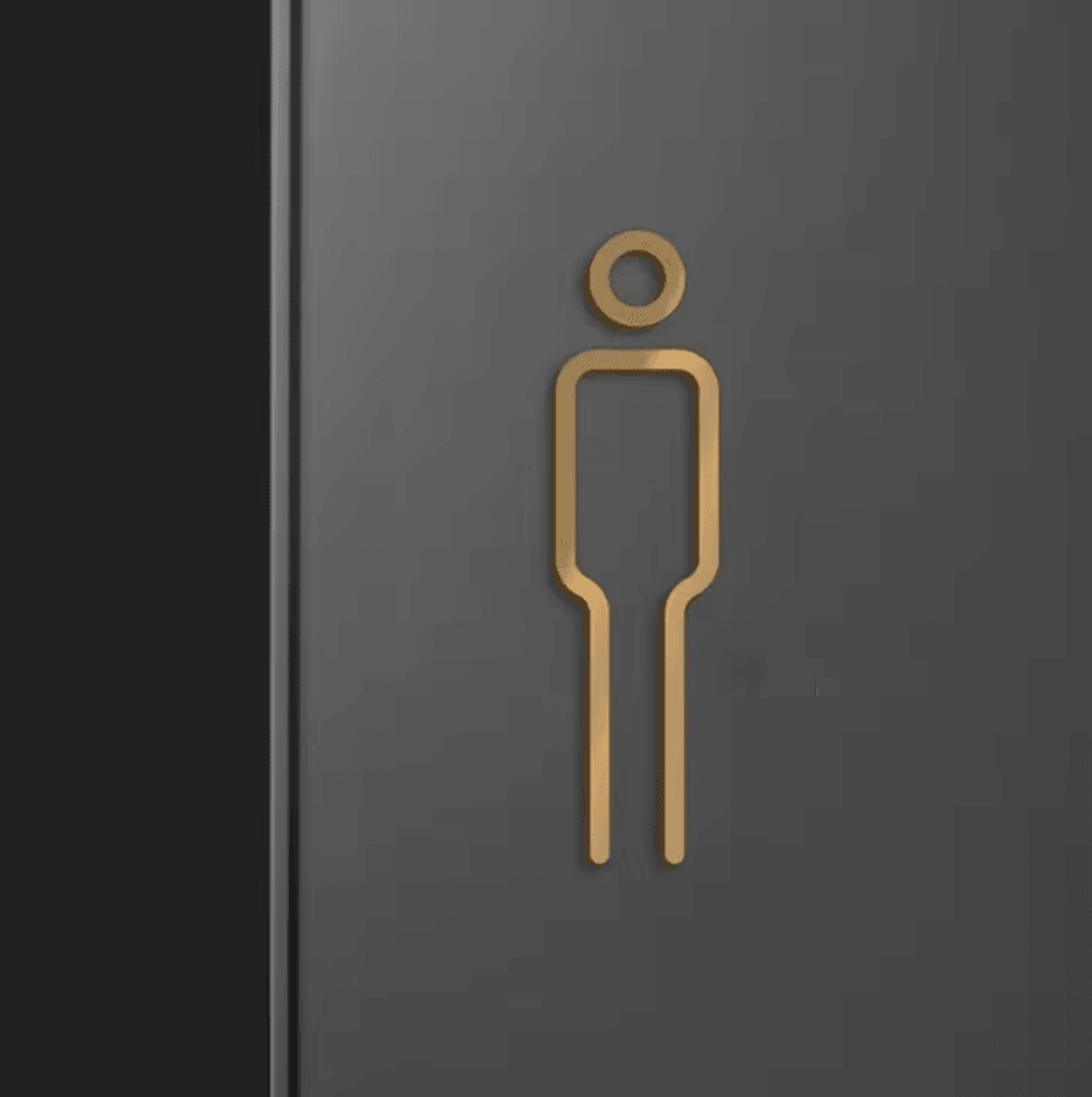 luxury black gold brass toilet sign plate – elegant washroom door label