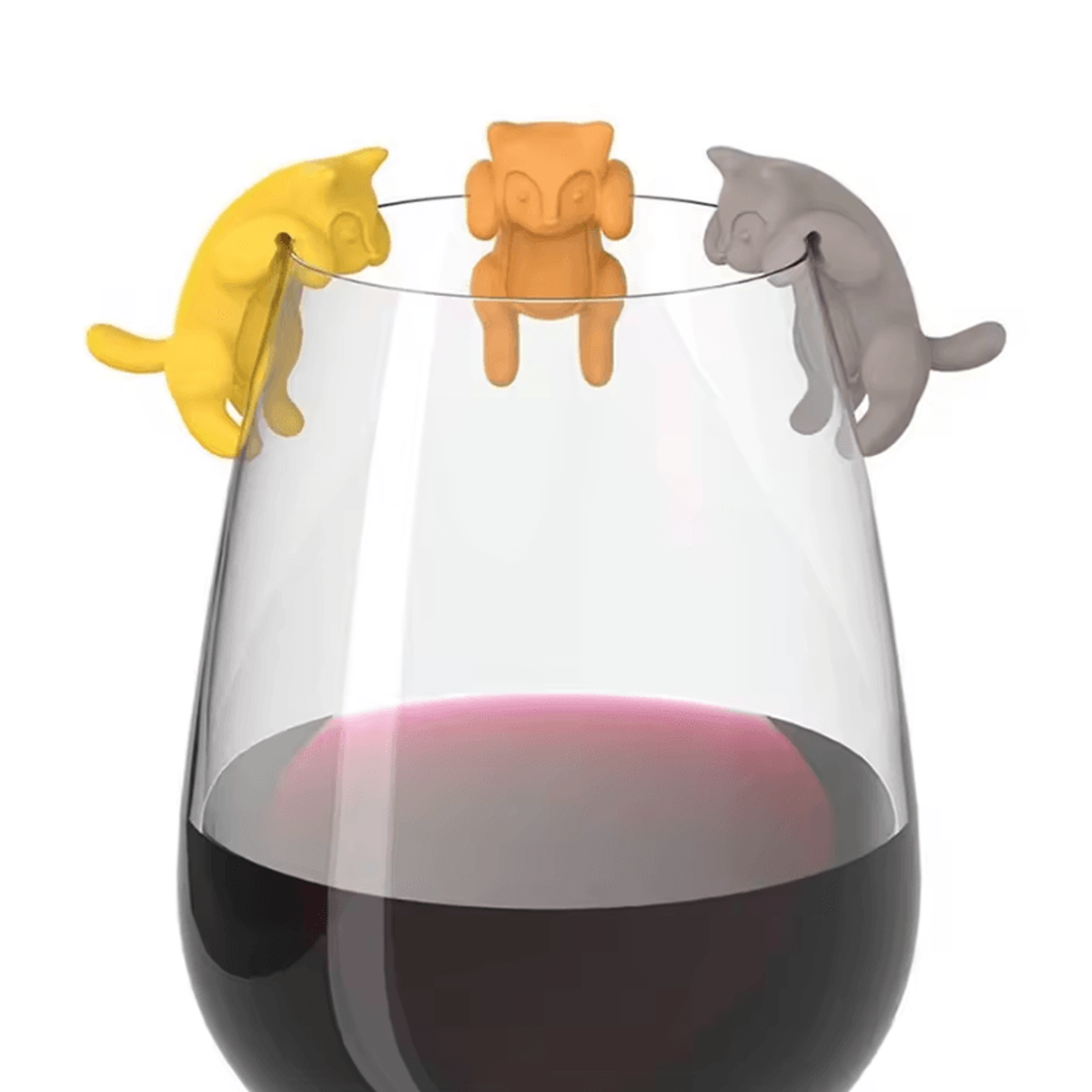 creative drink markers set – fun silicone wine glass charms for parties & cocktails