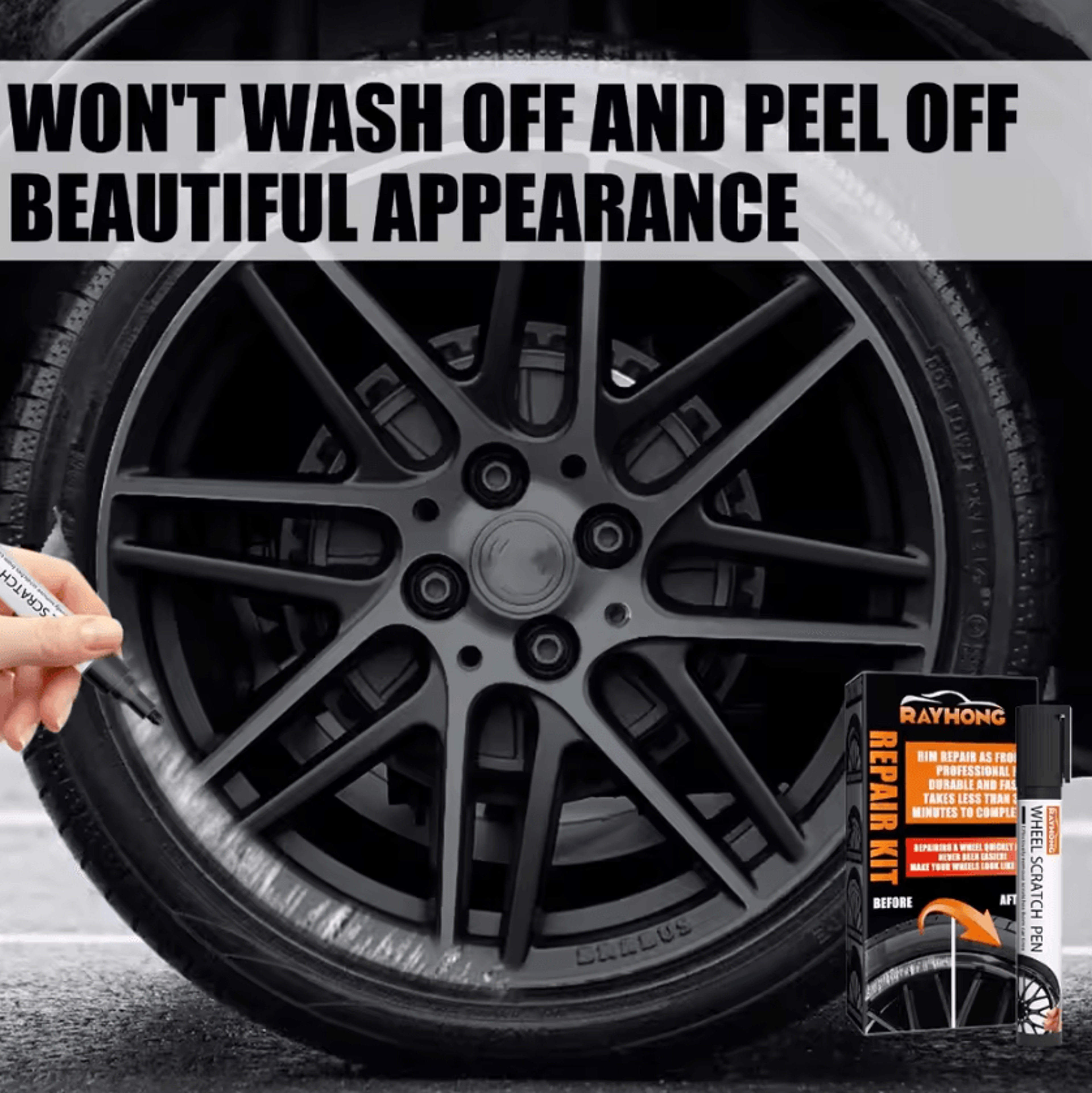 rimfix pro universal wheel scratch repair kit – diy alloy rim paint & restoration tool
