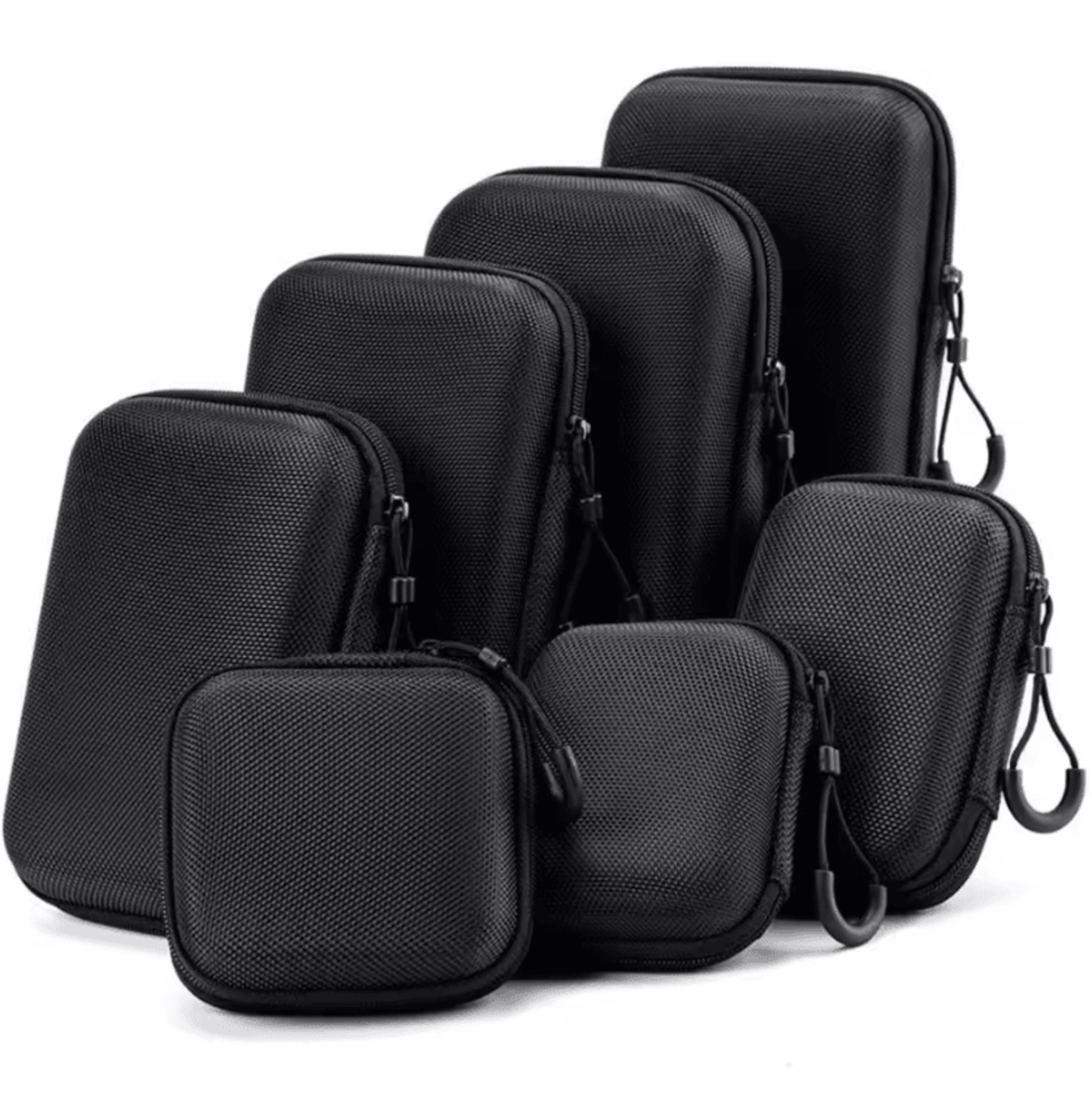 carrycore mini eva earphone case – portable hard shell zipper storage box