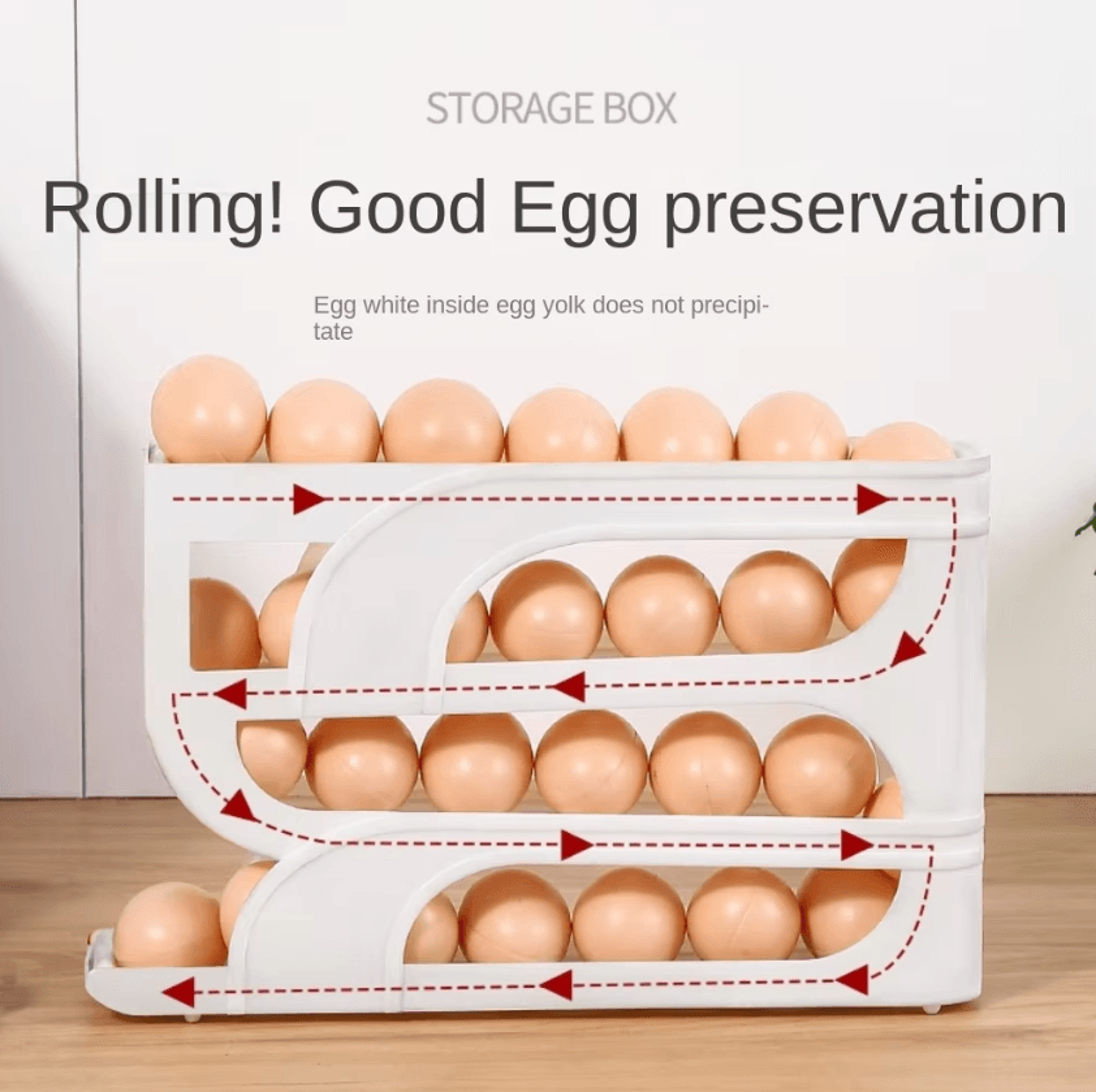 rollflow 4-layer automatic egg roller rack – space-saving large capacity egg organizer