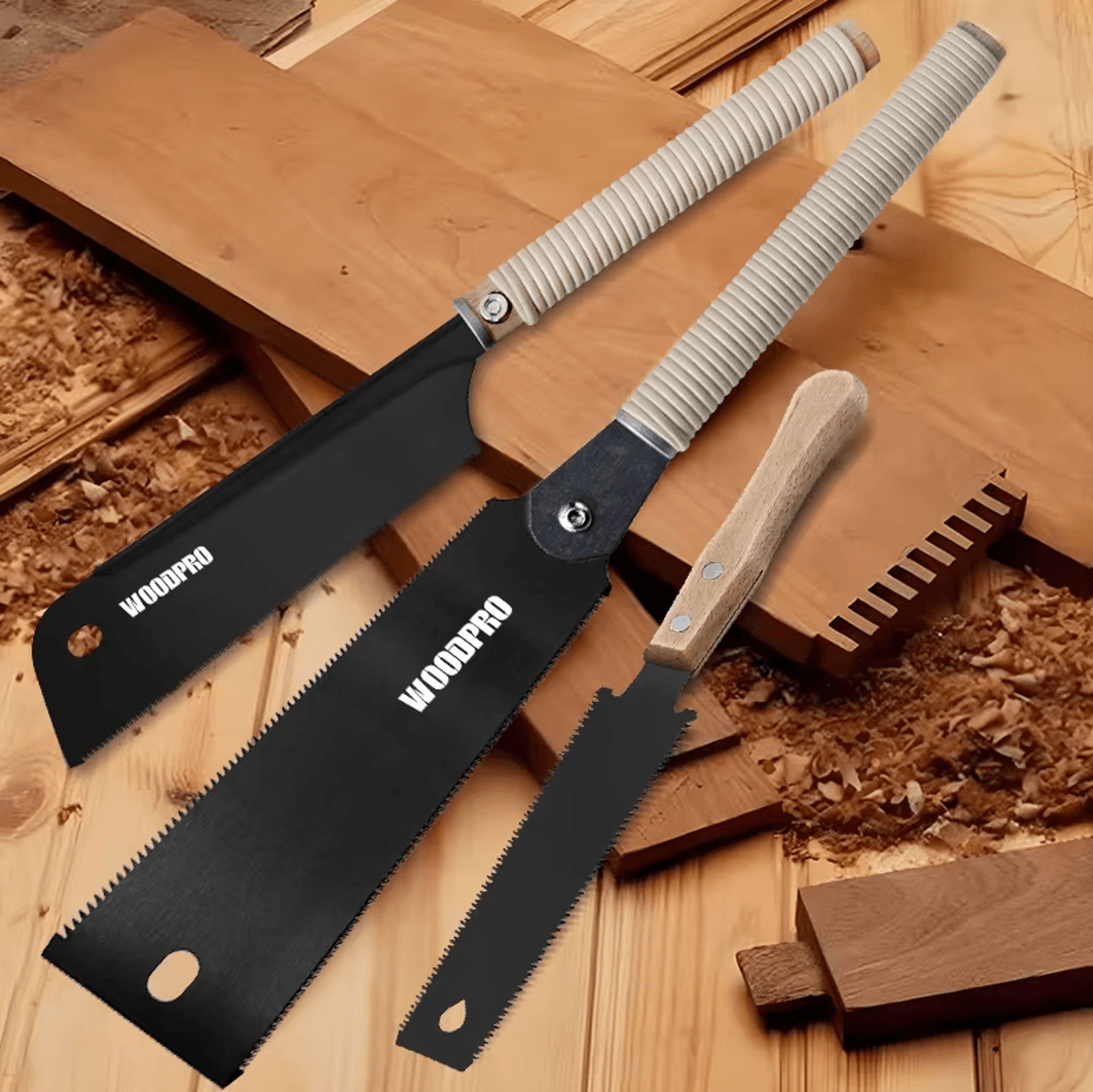 6-inch japanese double-edge pull saw set sk5 precision woodworking tool