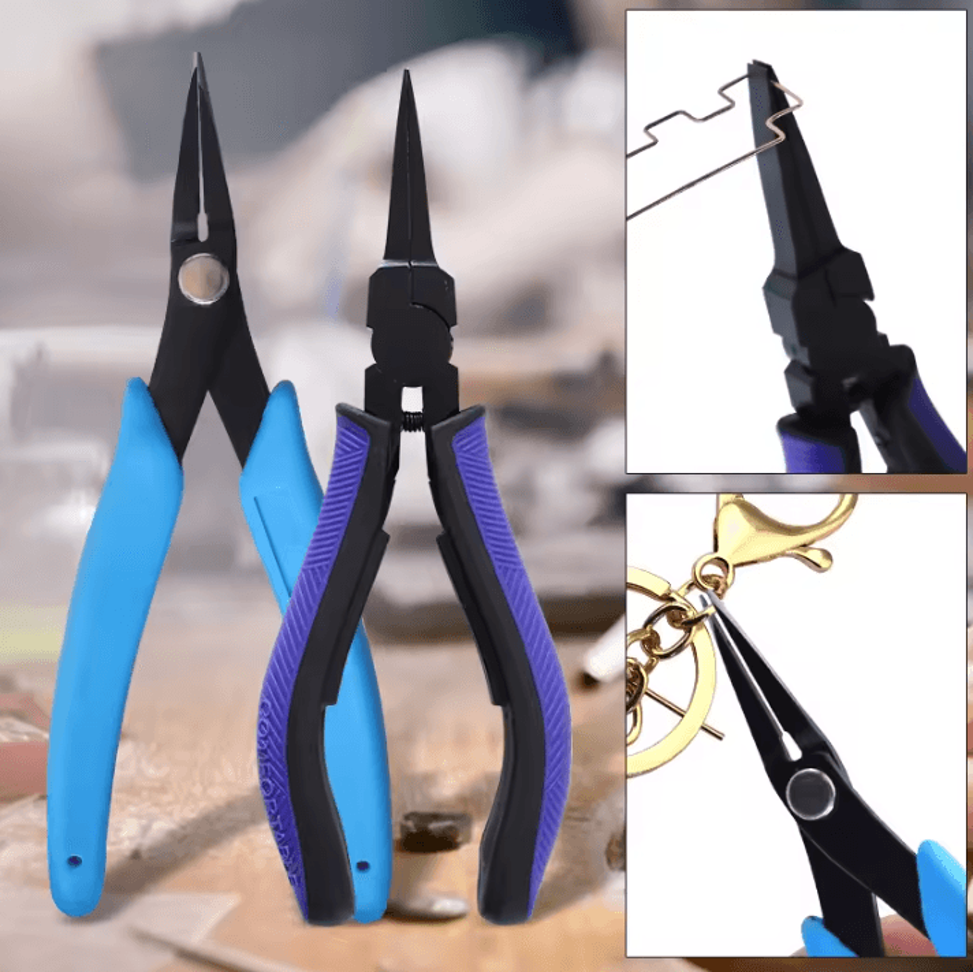 precision ultra-thin flat nose pliers set – smooth jaw needle nose tool for fine work