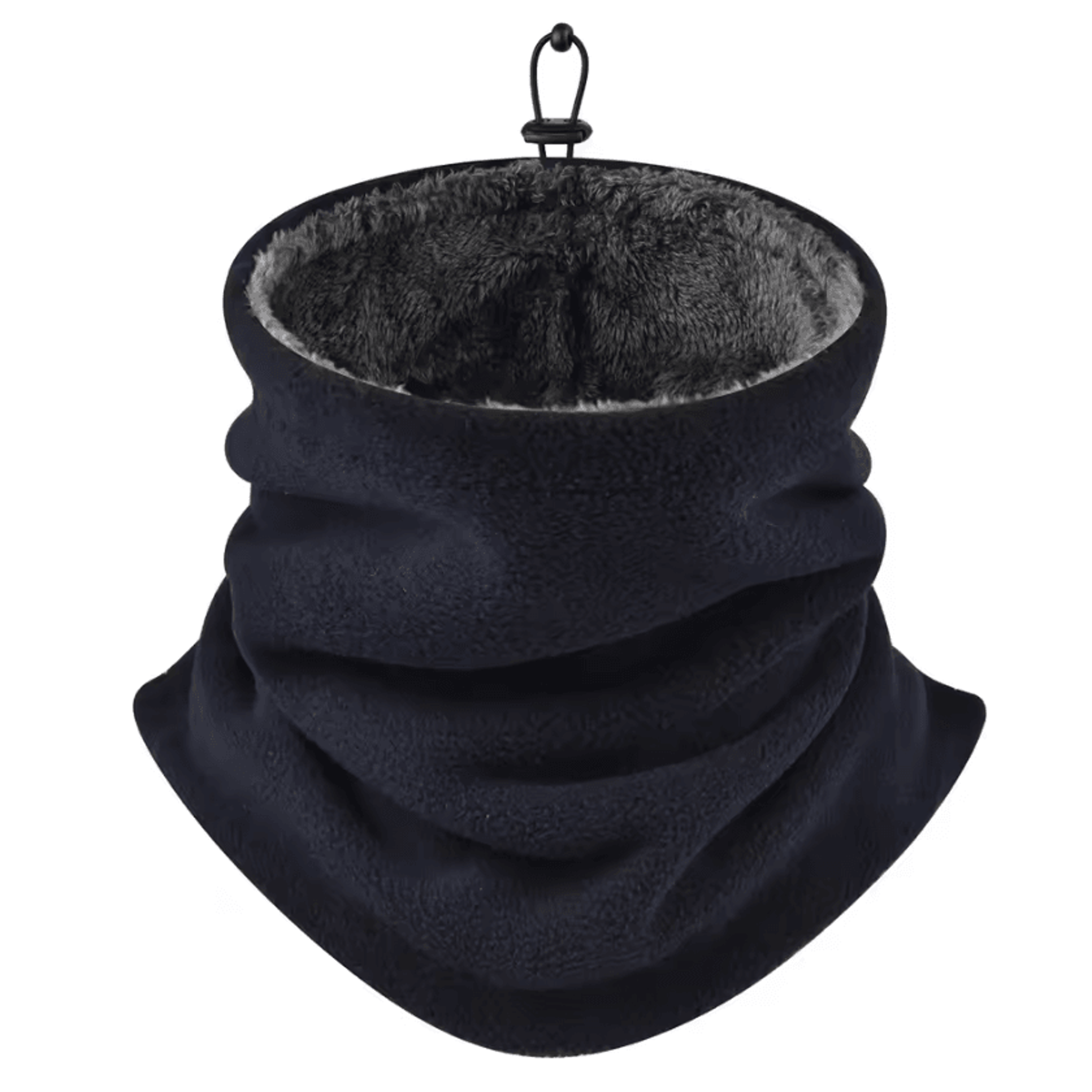 fleece winter neck gaiter – adjustable drawstring warm plush face & neck warmer