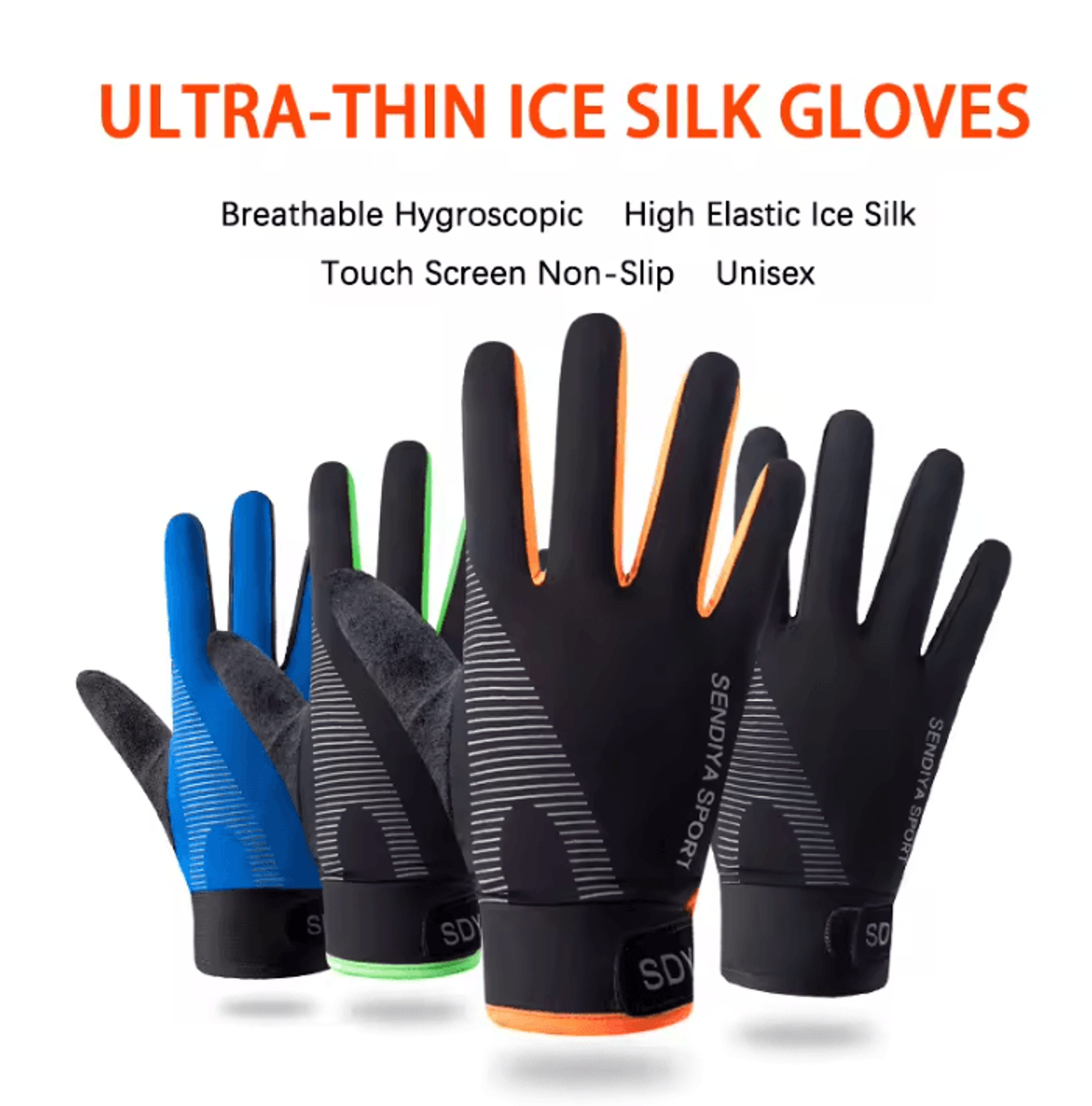 cooltouch ice silk sun protection gloves – breathable touchscreen summer gloves