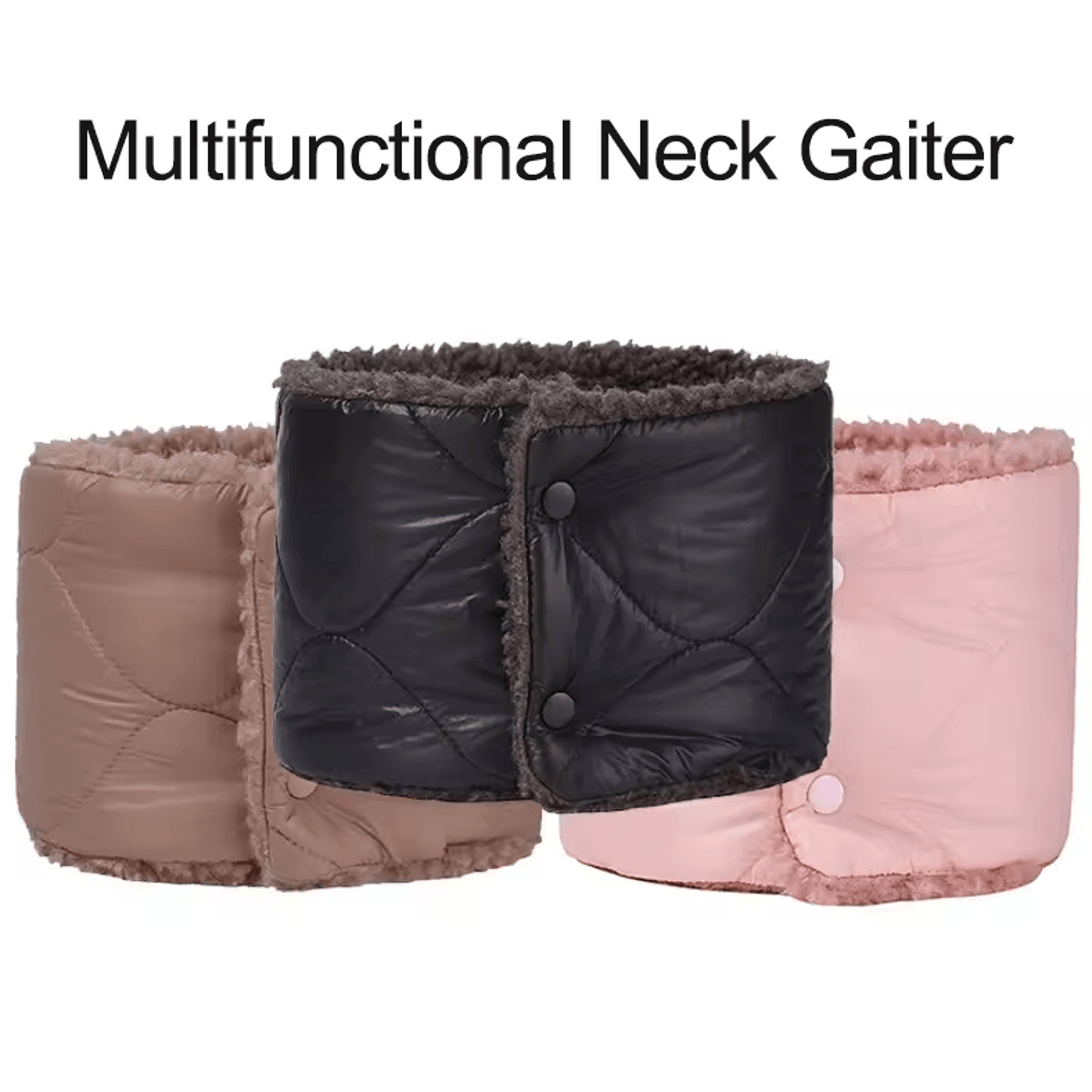 thermowrap button fleece neck gaiter – thick windproof winter neck warmer for outdoor sports
