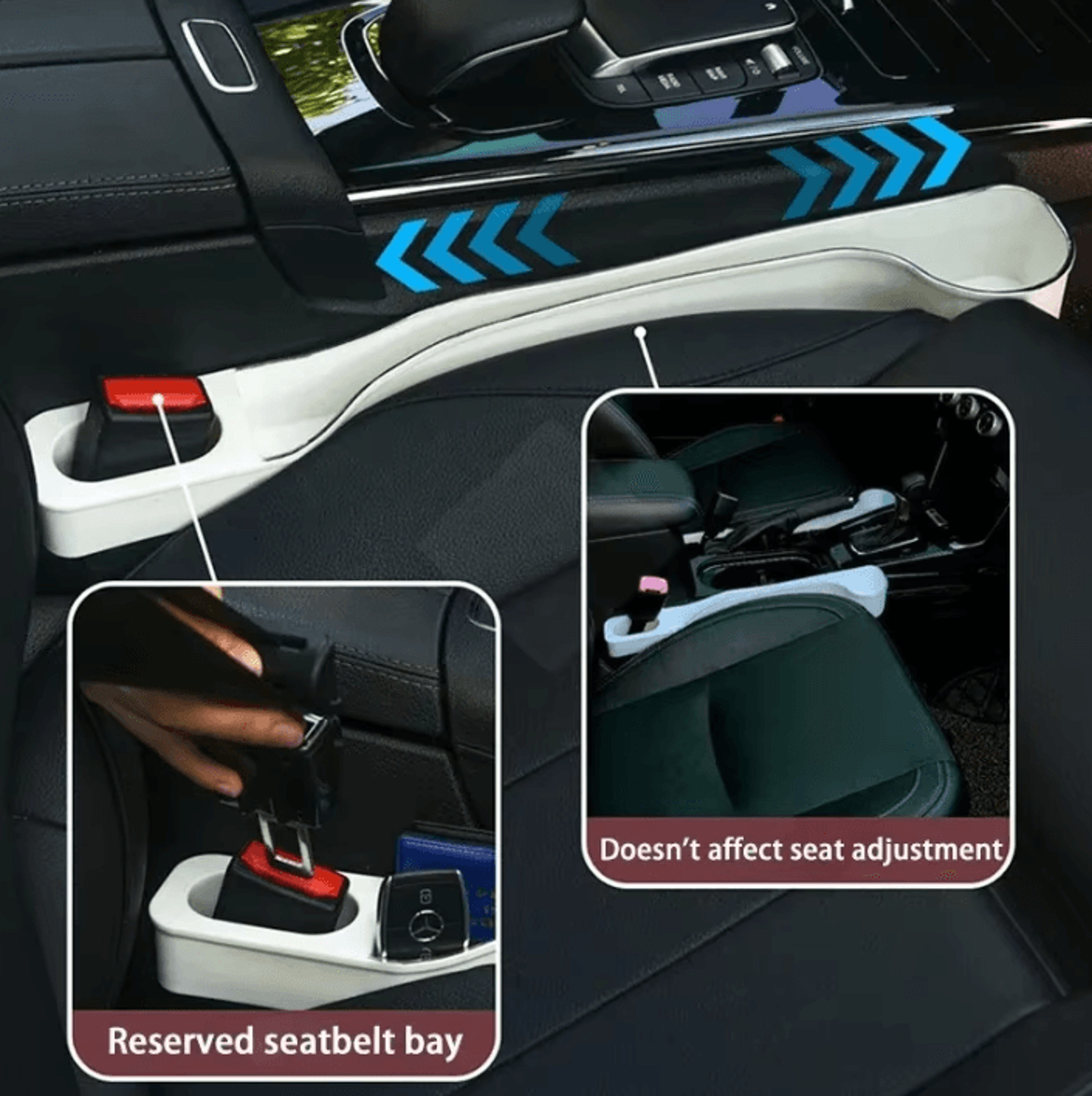 2-pack car seat gap organizer with cup holder & phone slot – no-drop storage solution