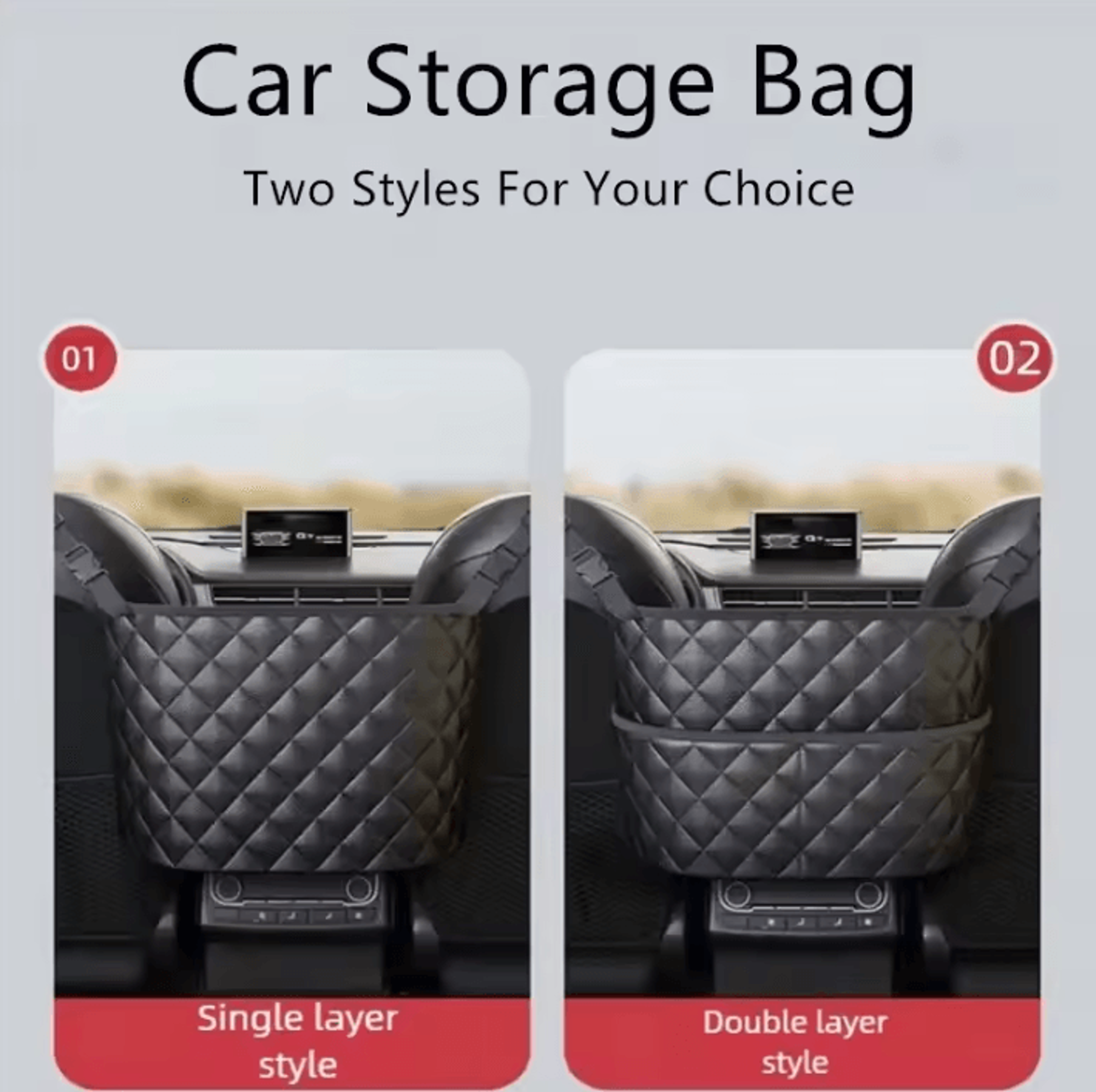 flexcarry leather car middle seat storage net organizer
