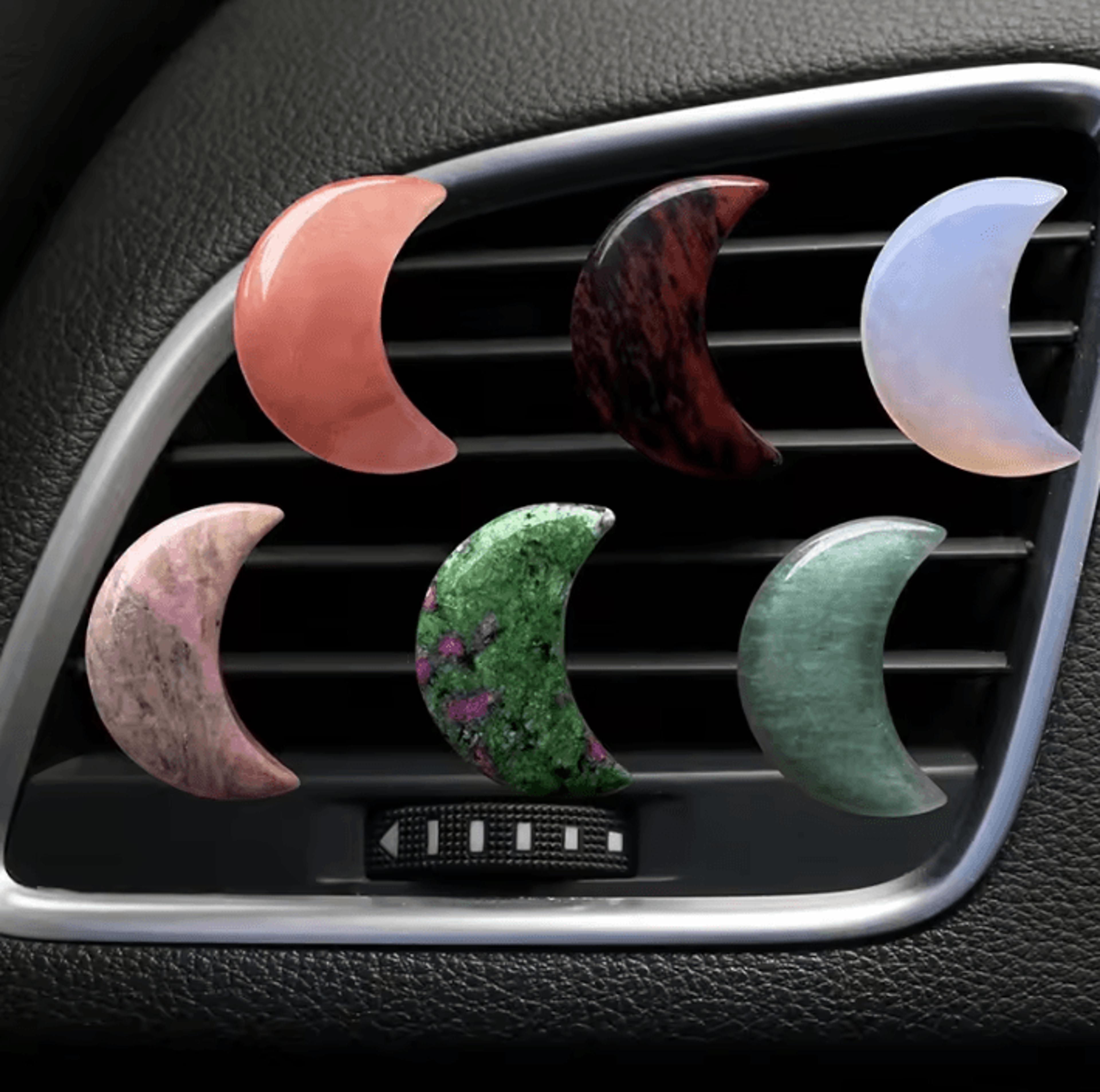 crystal moon pink car air vent perfume clip