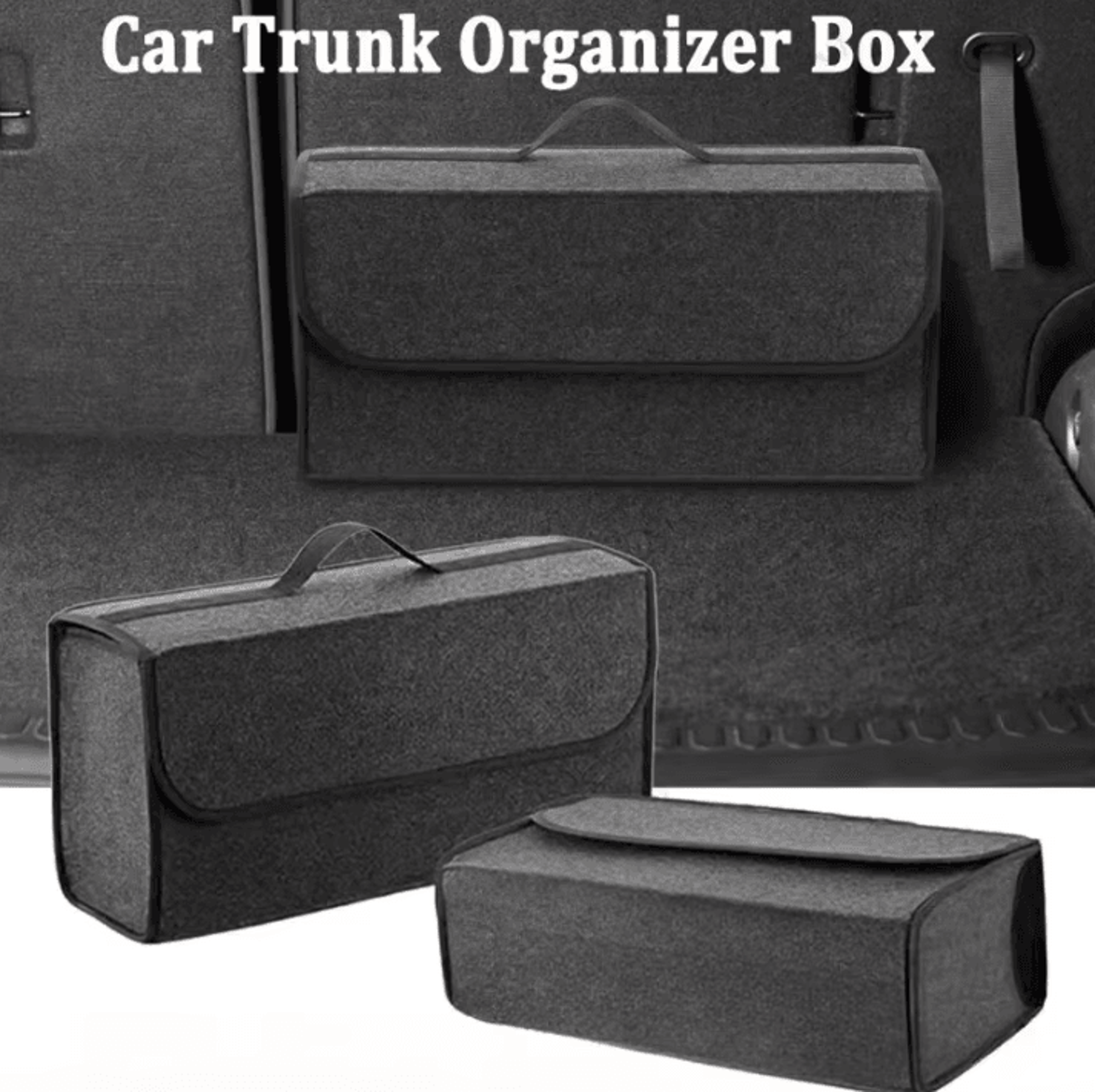 portable felt car trunk organizer box – large capacity anti-slip storage solution