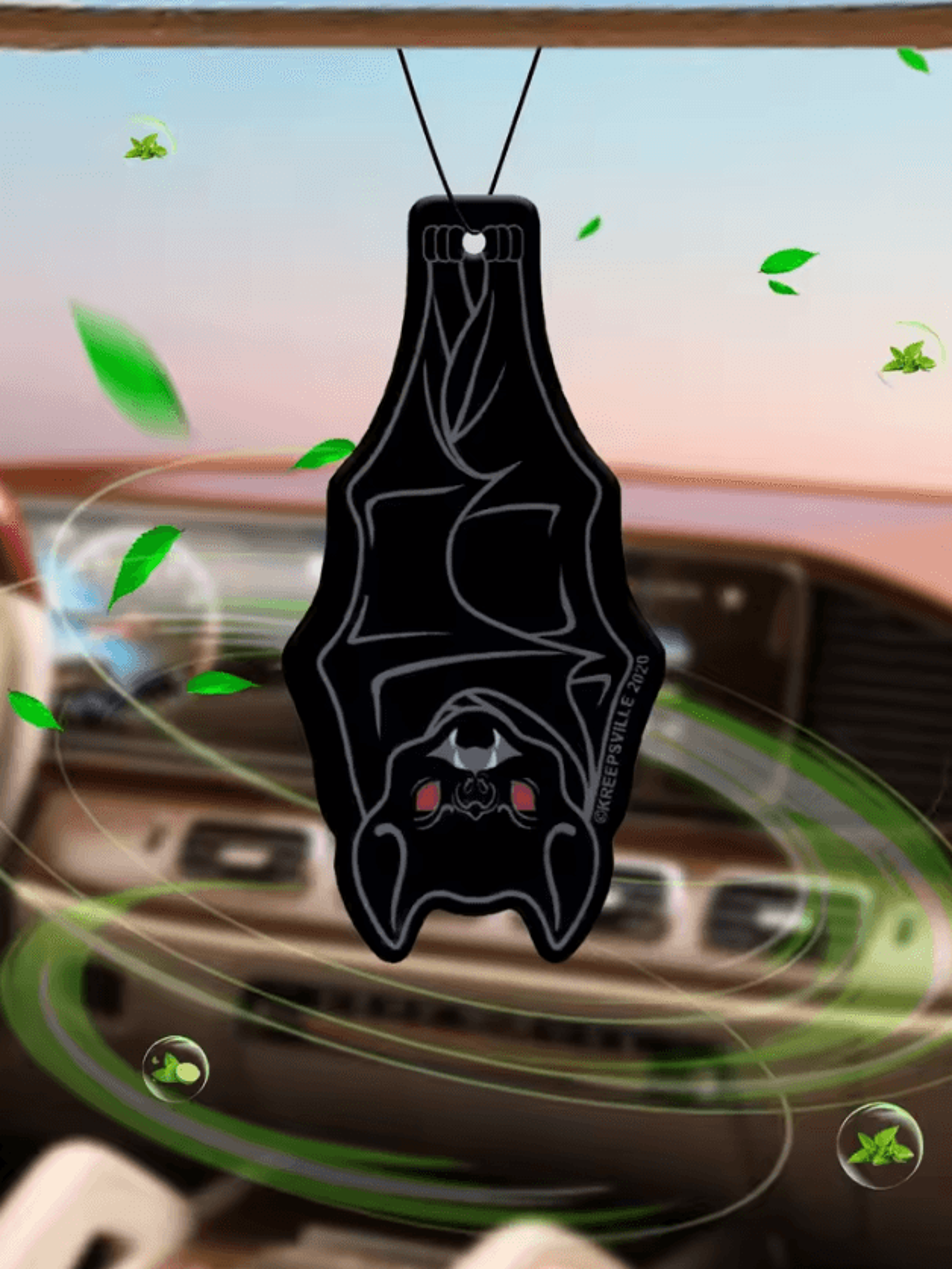 bat-shaped aromatherapy car air freshener pendant