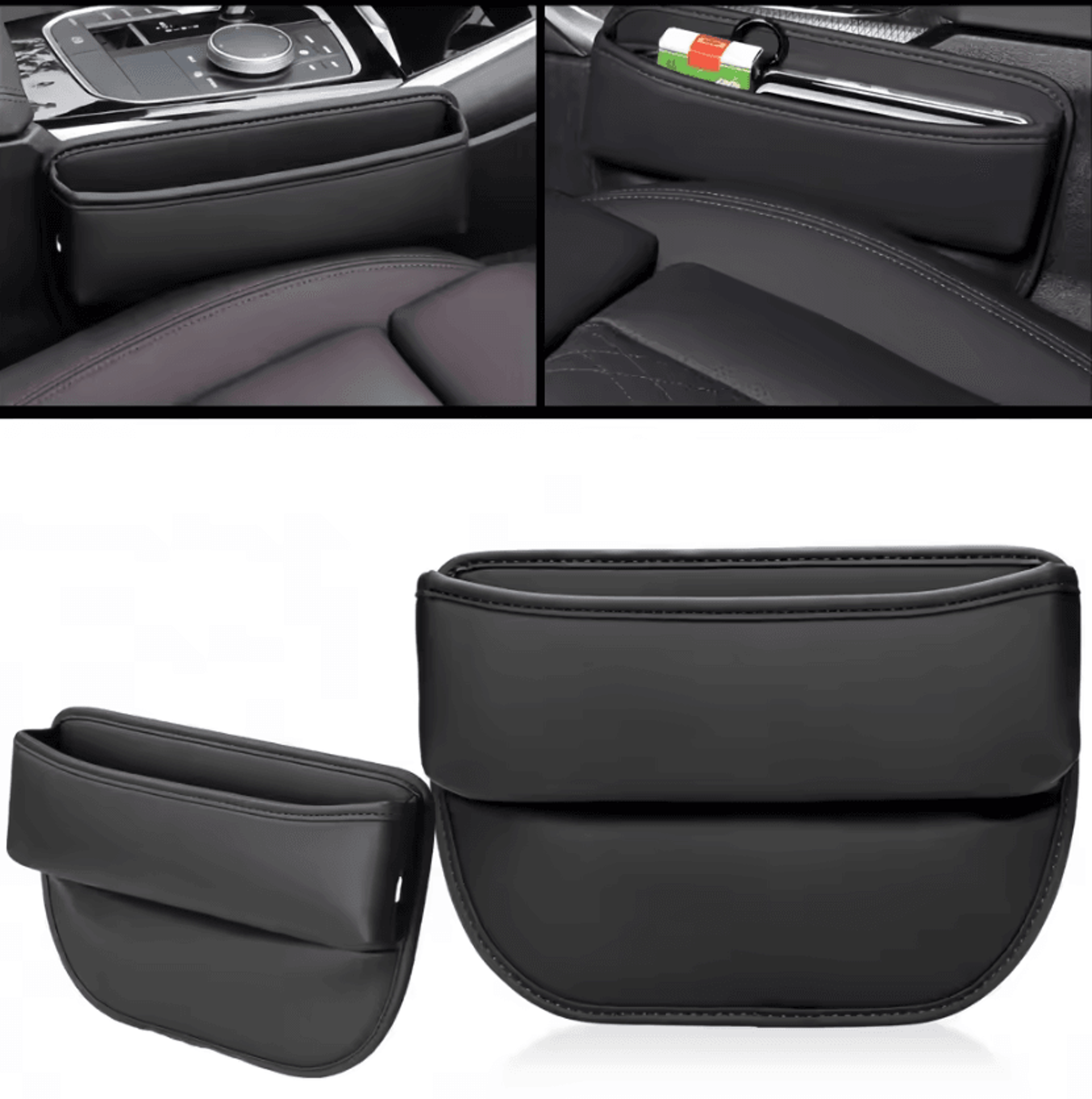universal pu leather car seat gap organizer pocket