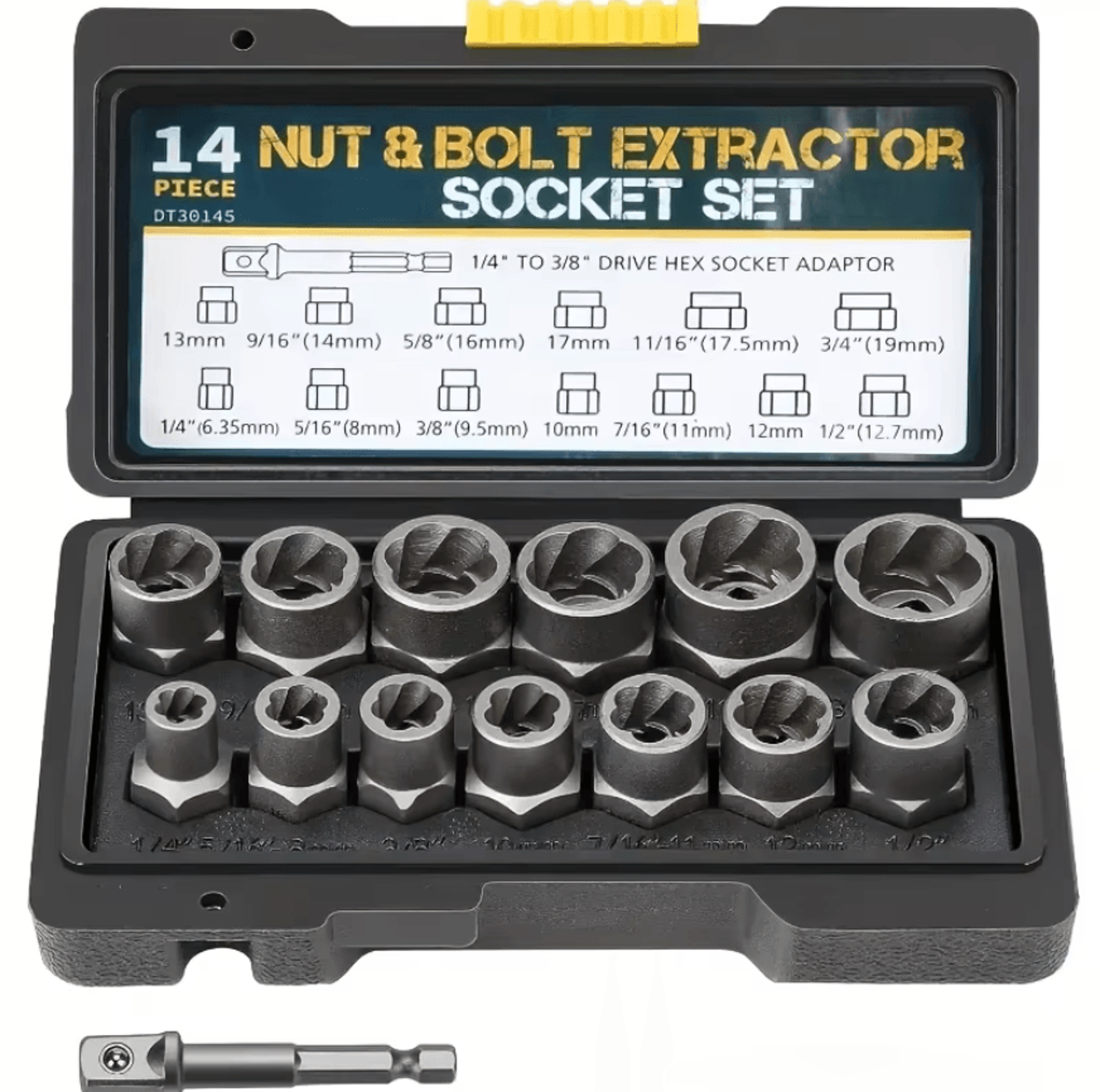 boltgrip pro damaged bolt extractor socket set – 14pc impact socket remover kit