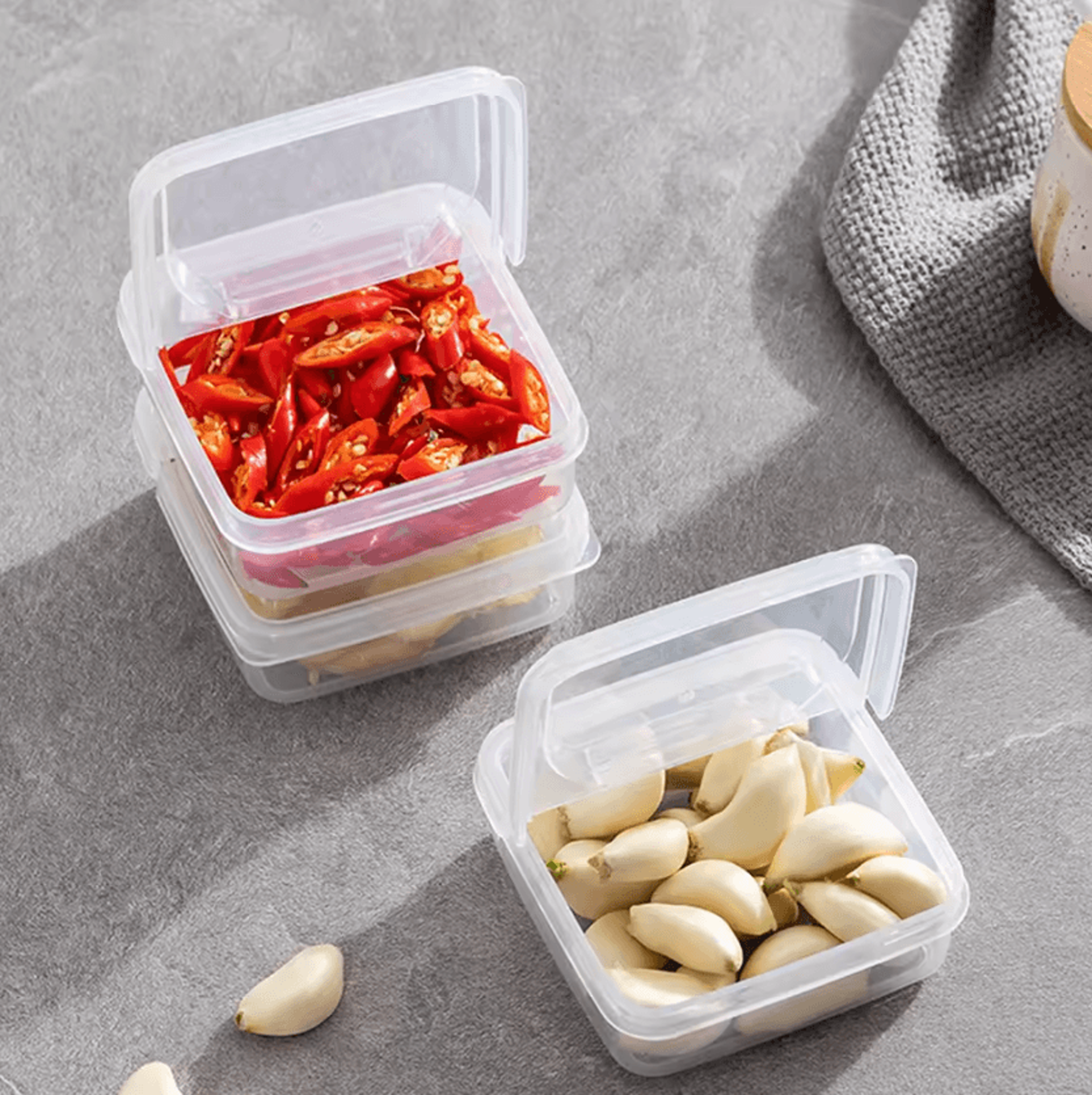 freshkeeper freezer storage containers set & refrigerator food organizer boxes
