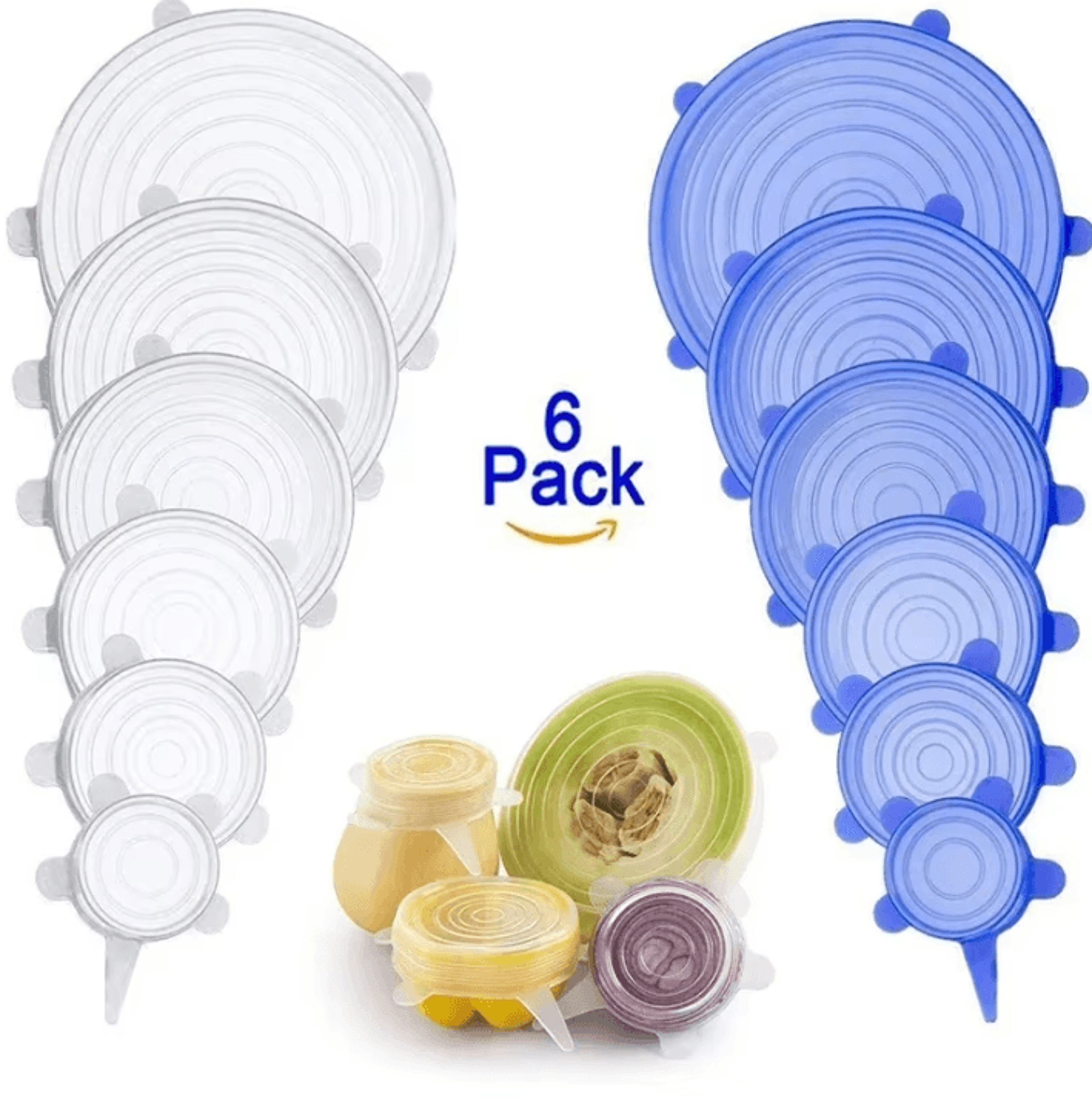 reusable silicone stretch lids for fresh food storage
