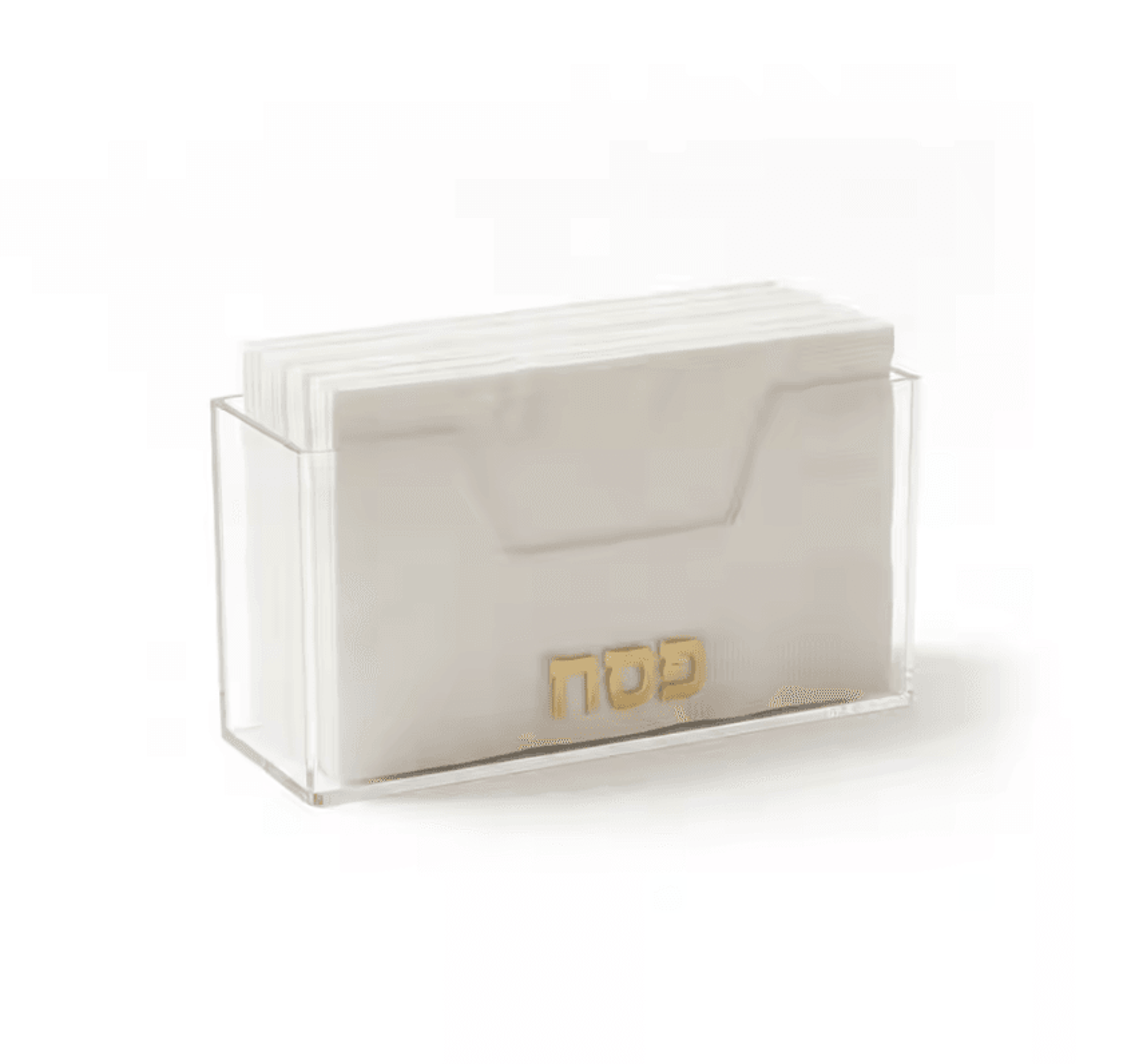 clear lucite judaica napkin holder for passover & guest towels