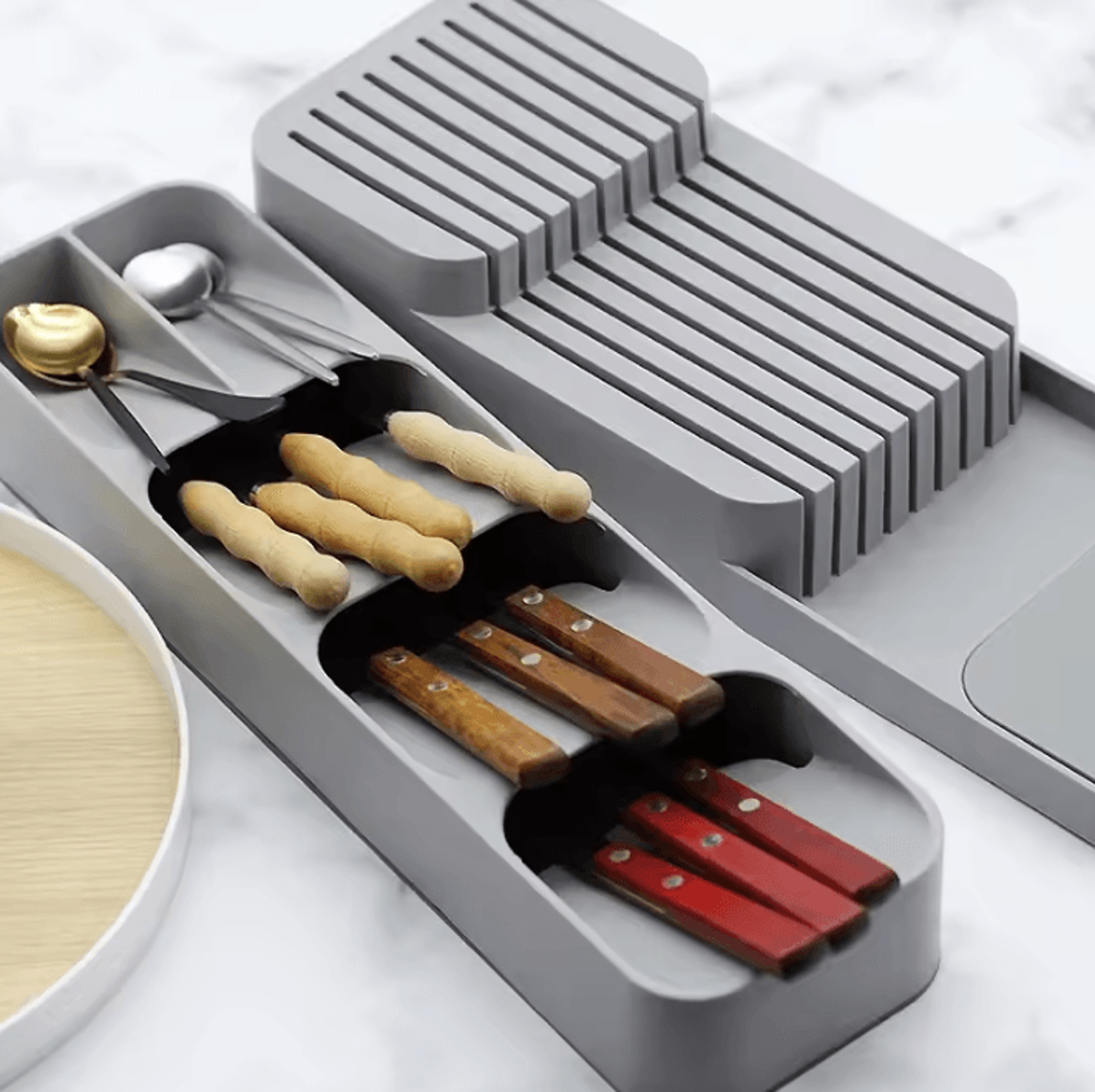 expandable kitchen cutlery & spice storage organizer box