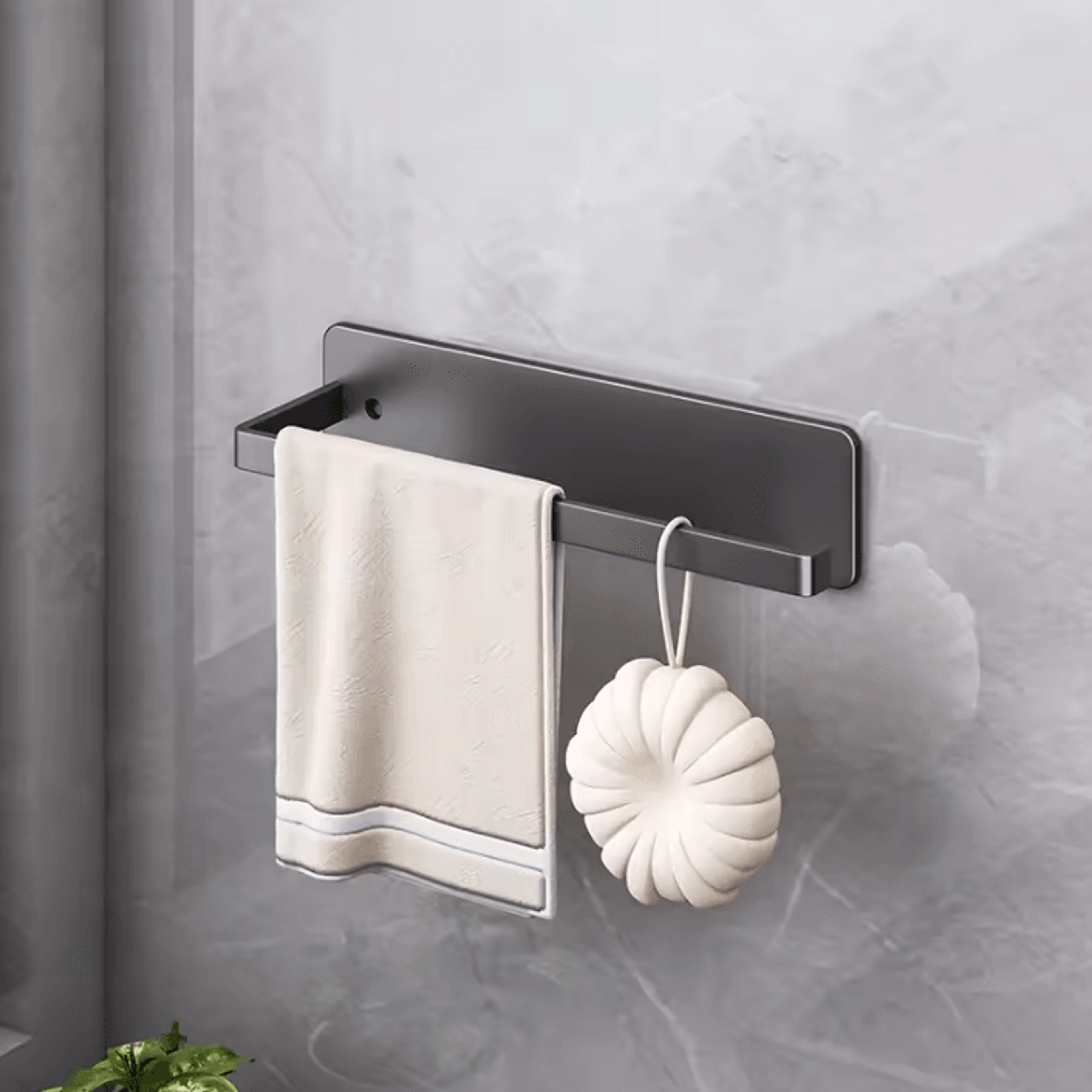 griproll carbon steel paper towel & fresh film holder – self-adhesive wall rack