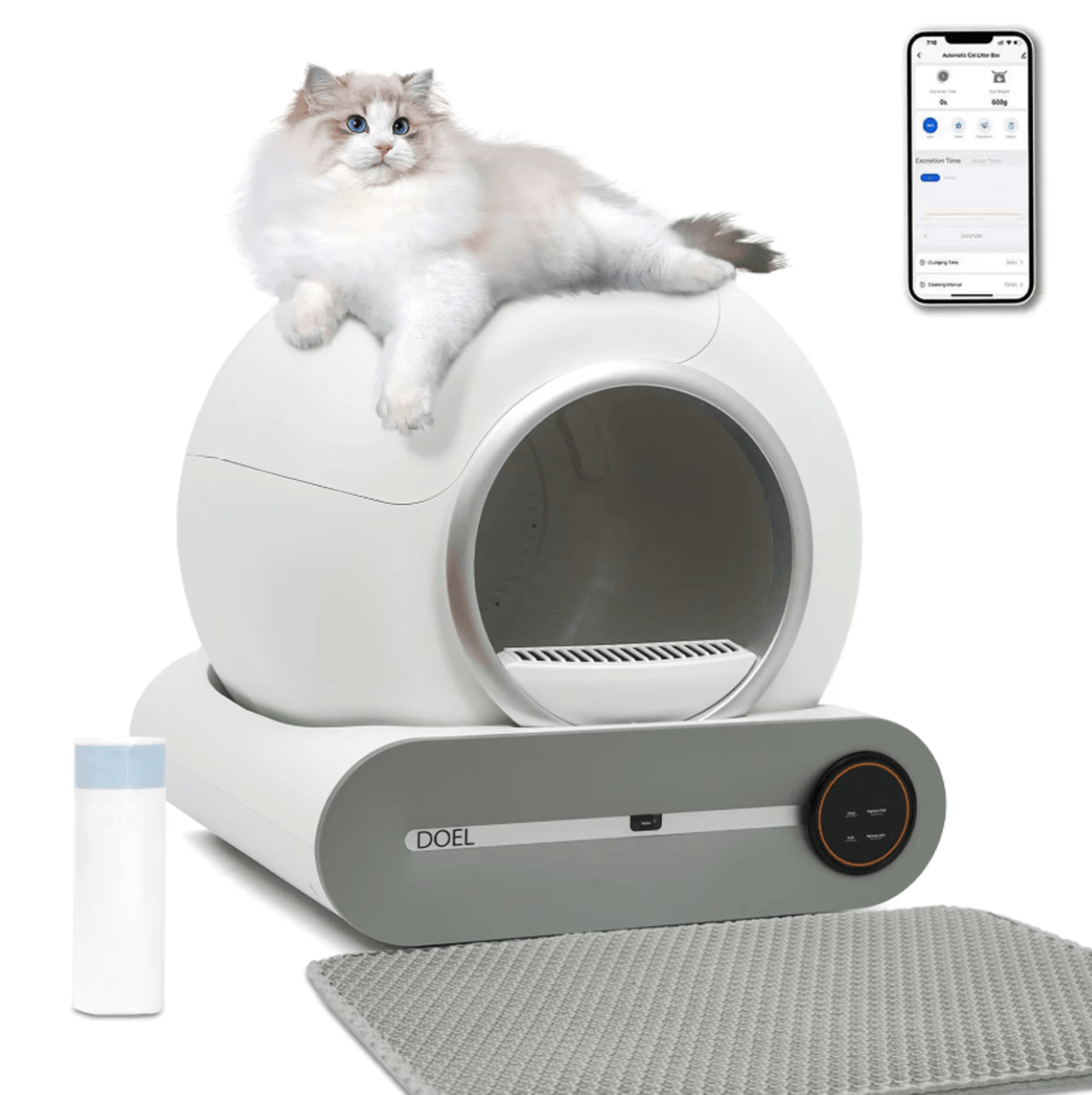 doel smart self-cleaning cat litter box with app control