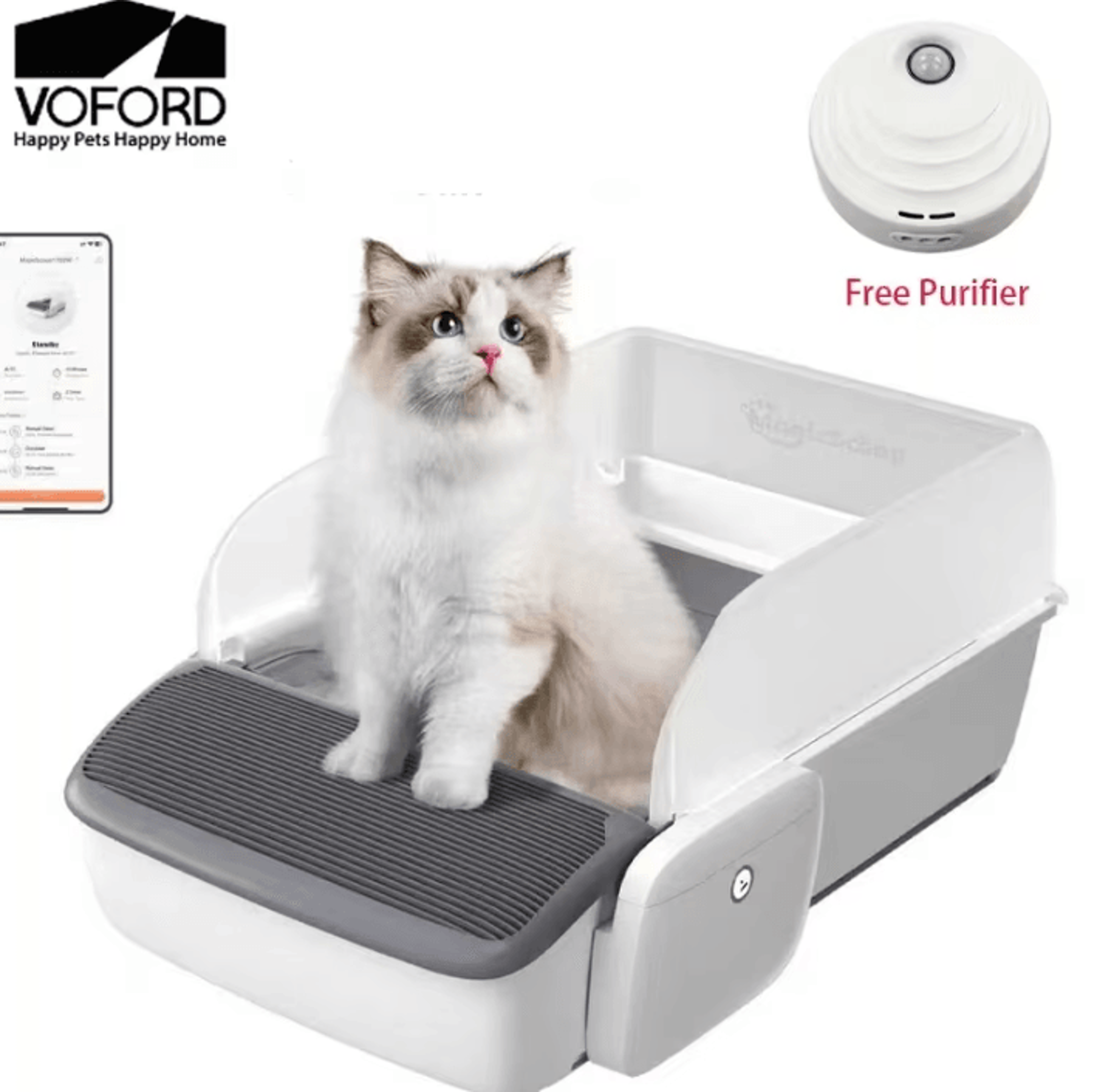 autofresh self-cleaning cat litter box with air purifier