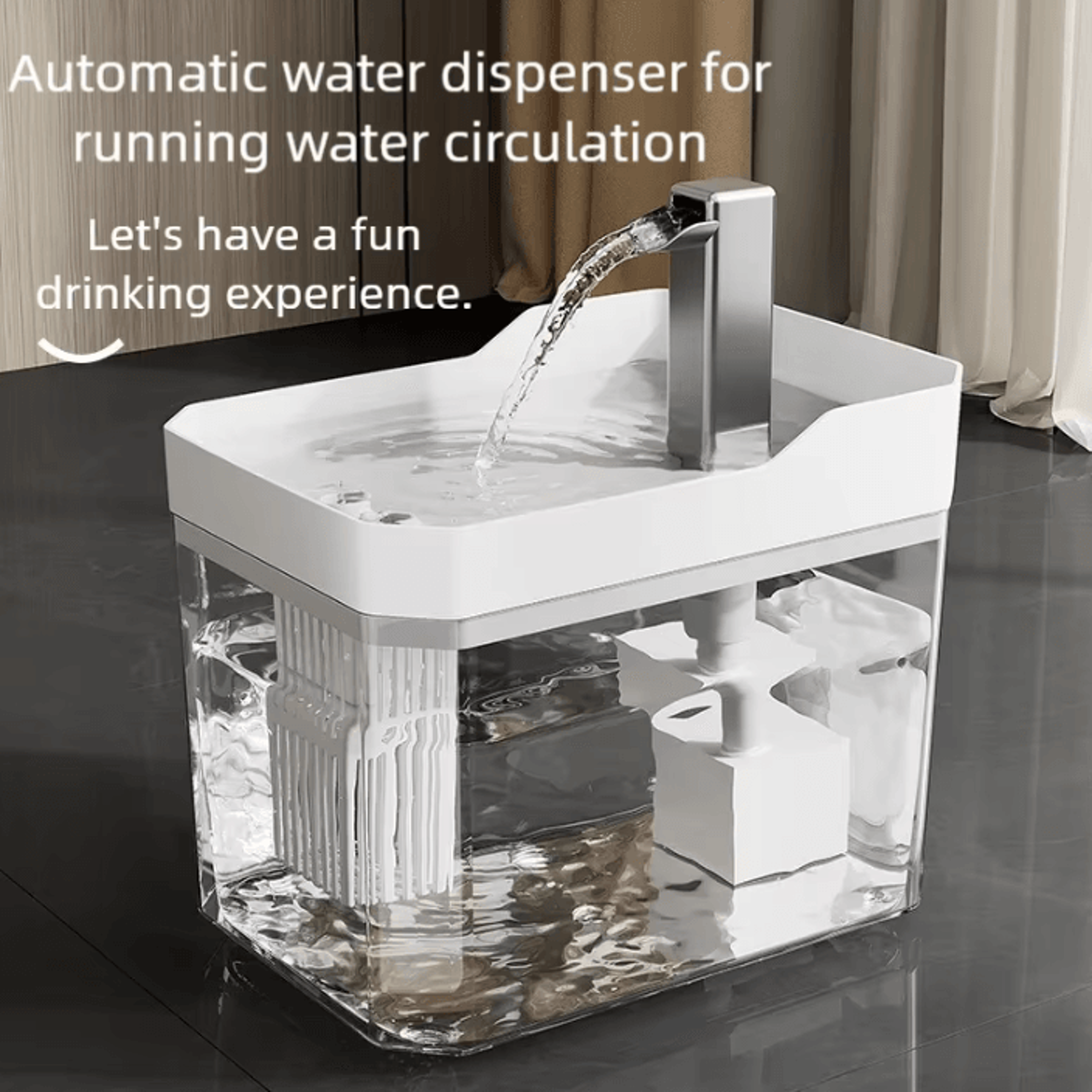aquawhisper 1.5l automatic pet water fountain