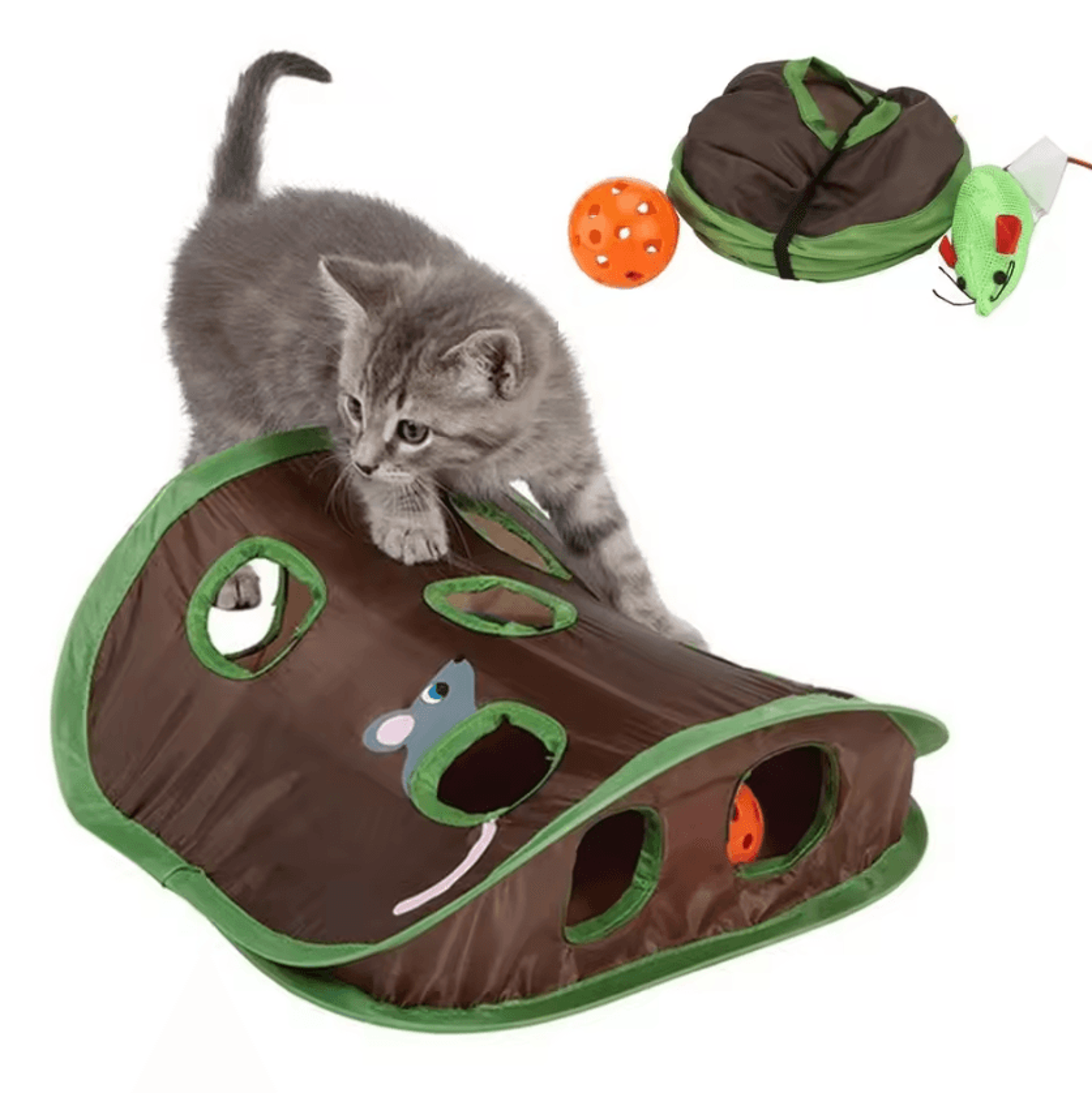 whiskerhunt interactive cat tunnel hide & seek toy