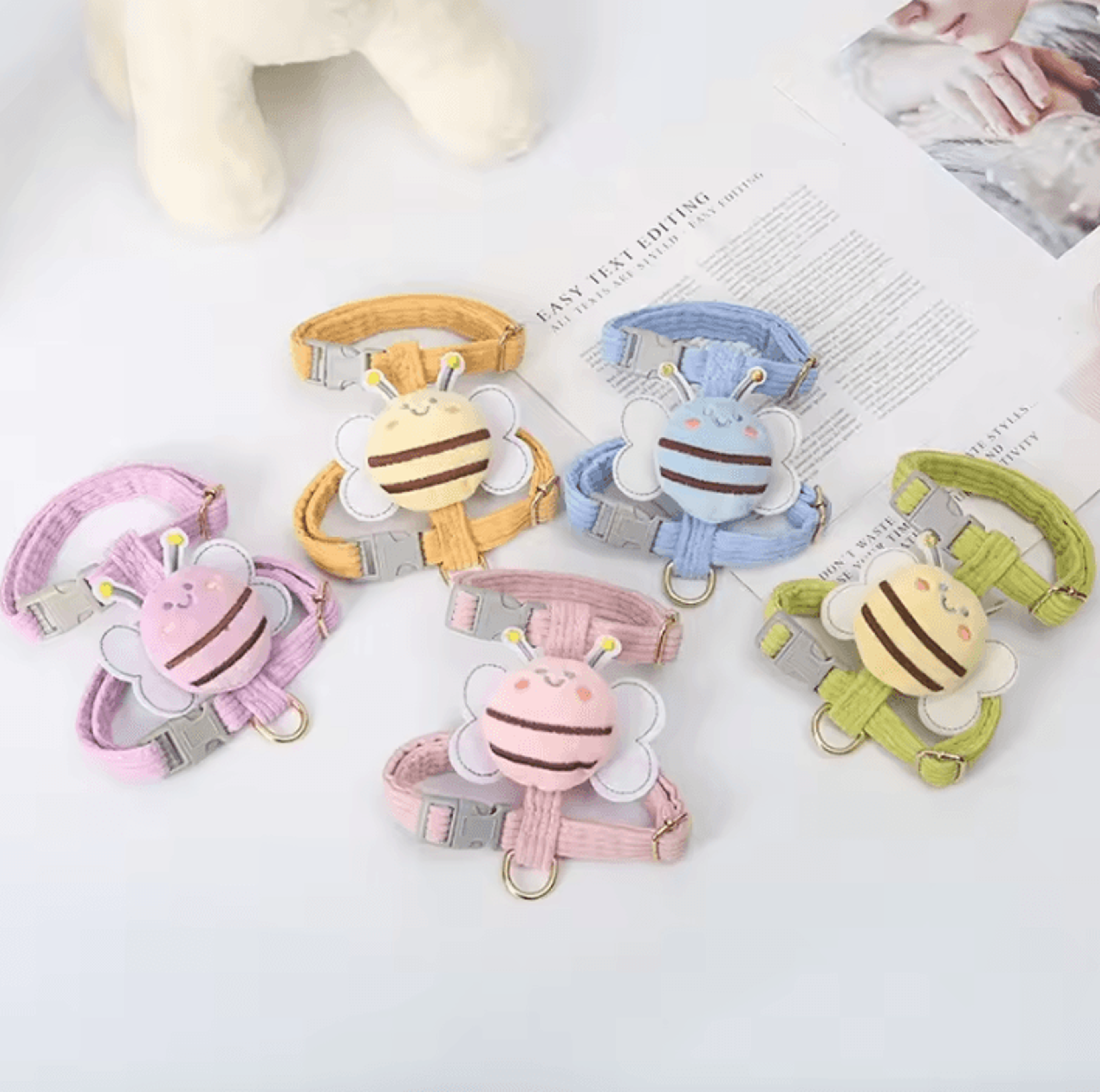 buzzpaw lightweight bee harness & leash set for cats and small dogs