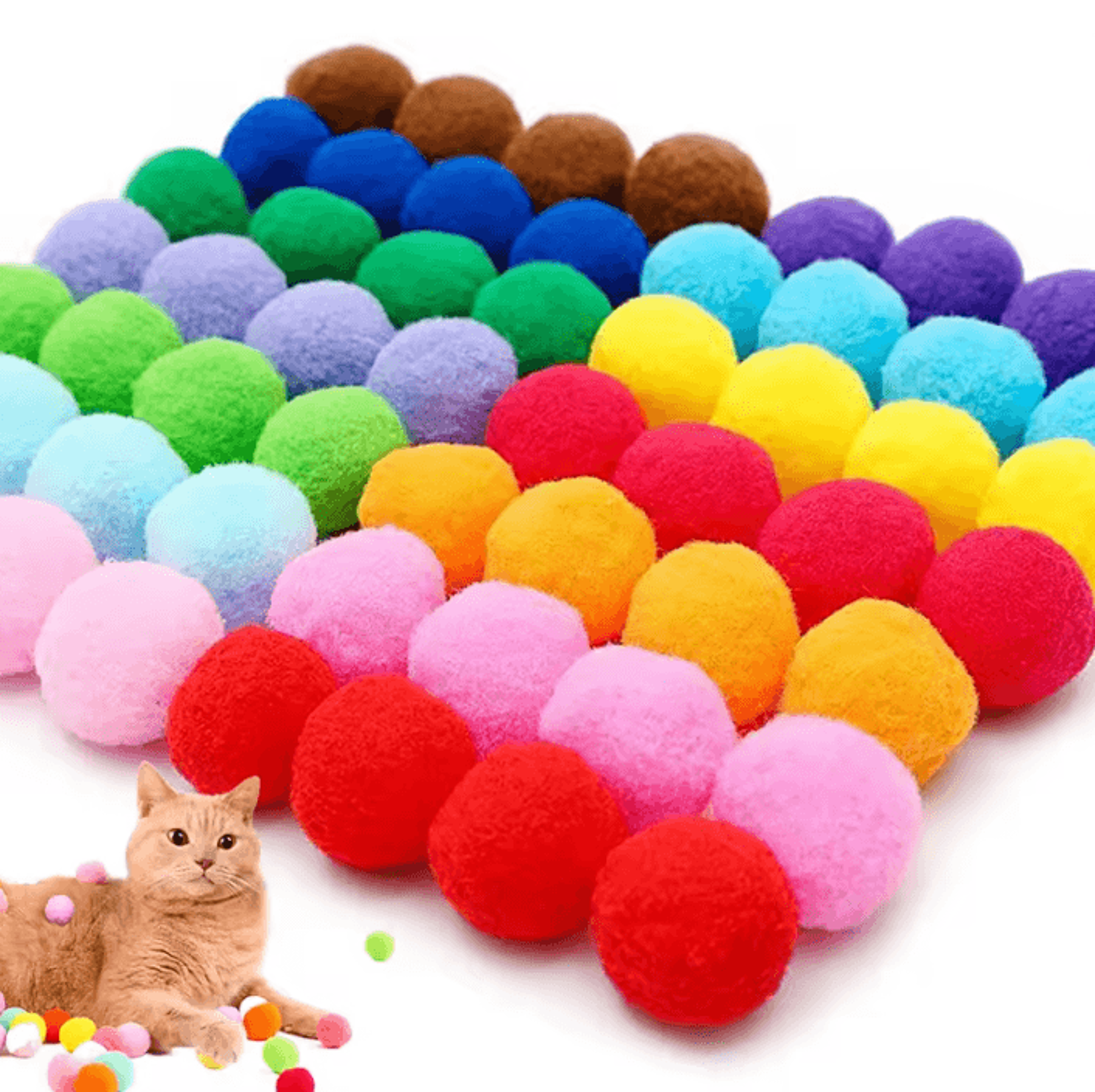 bounceberry plush stretch ball cat toy set