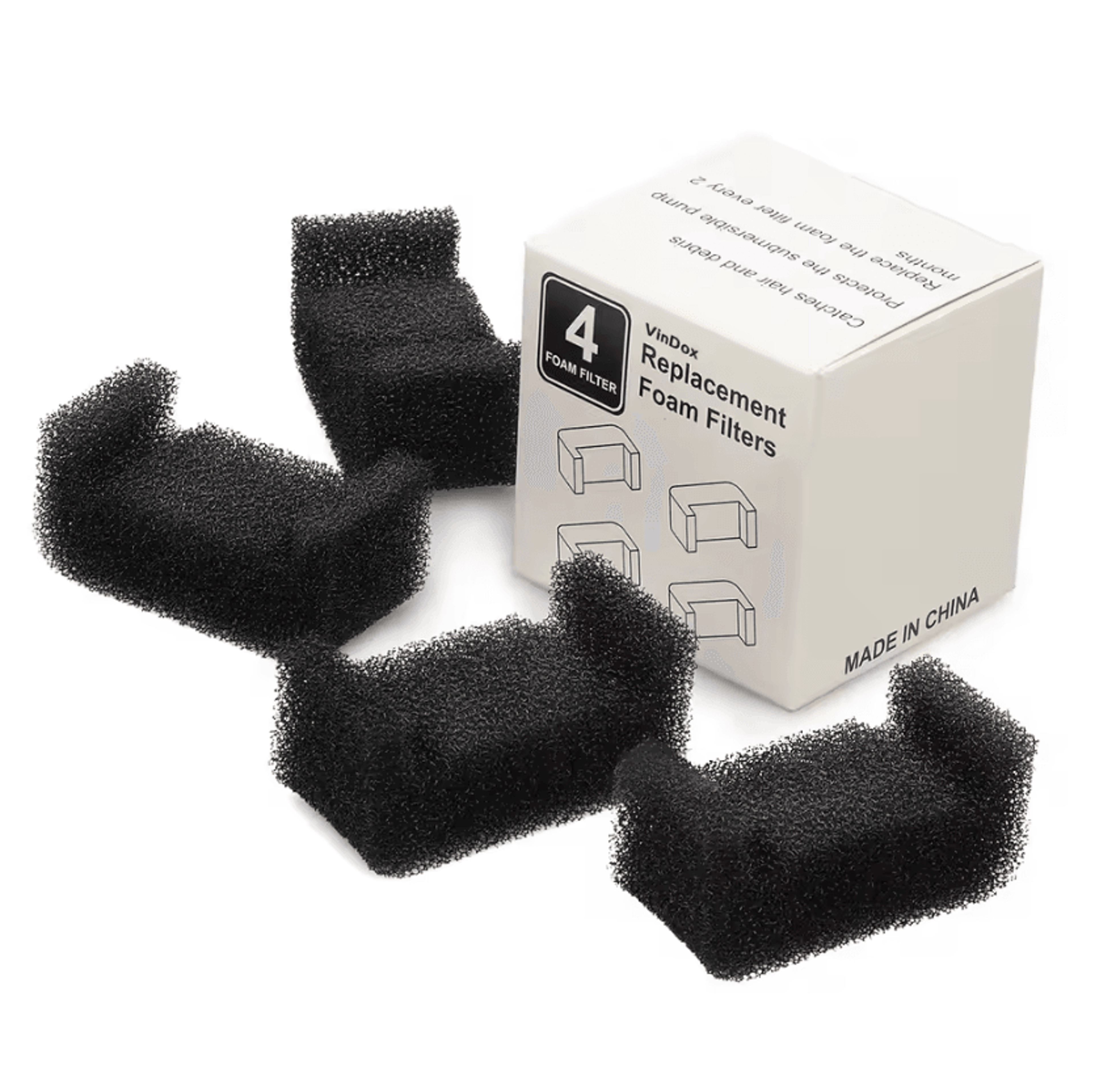 4-pack cat fountain foam pump filters for dr-dc160 water pumps