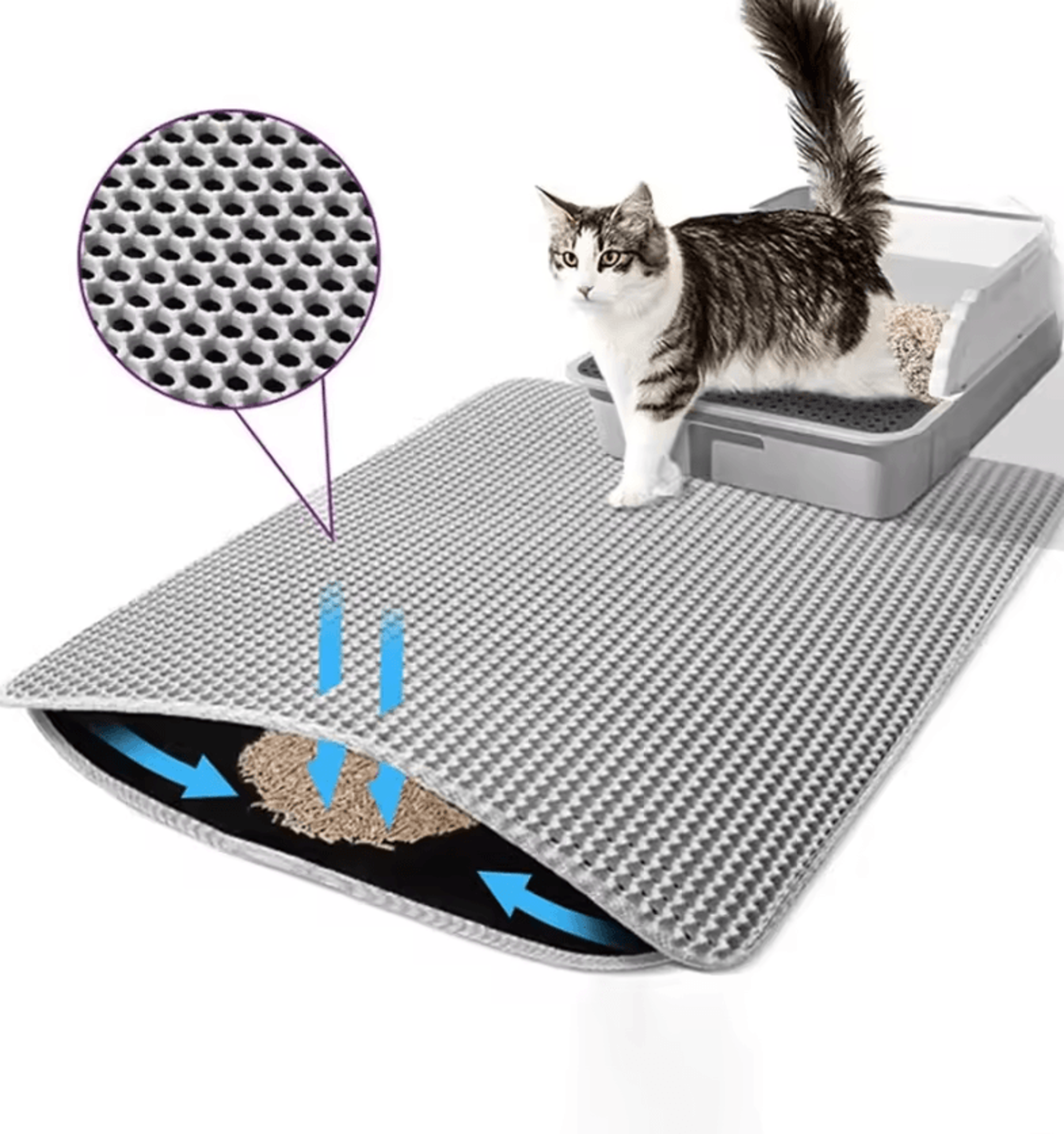 waterproof double layer cat litter trapping mat