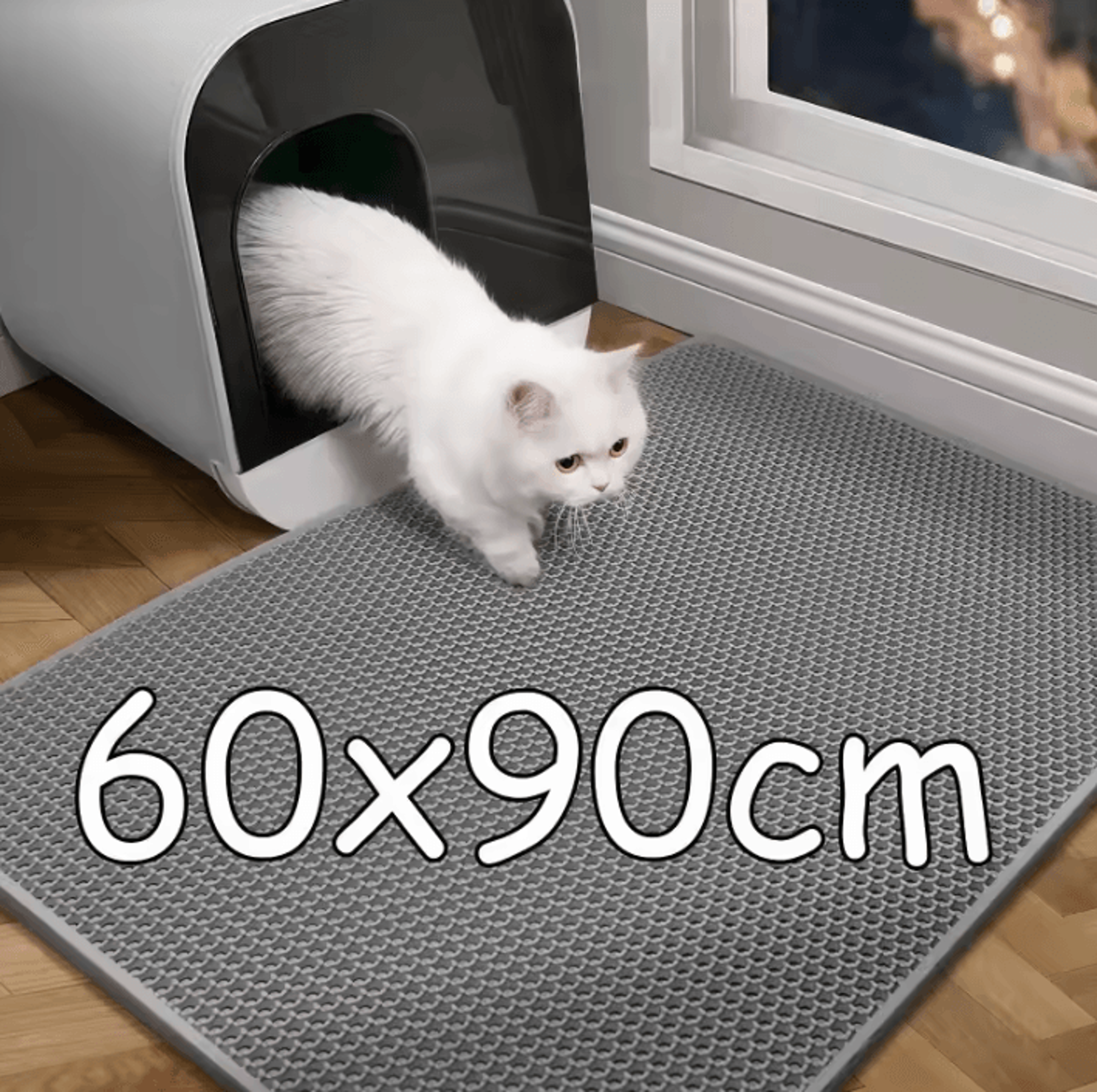 waterproof double-layer cat litter mat for indoor cats – non-slip washable litter trap
