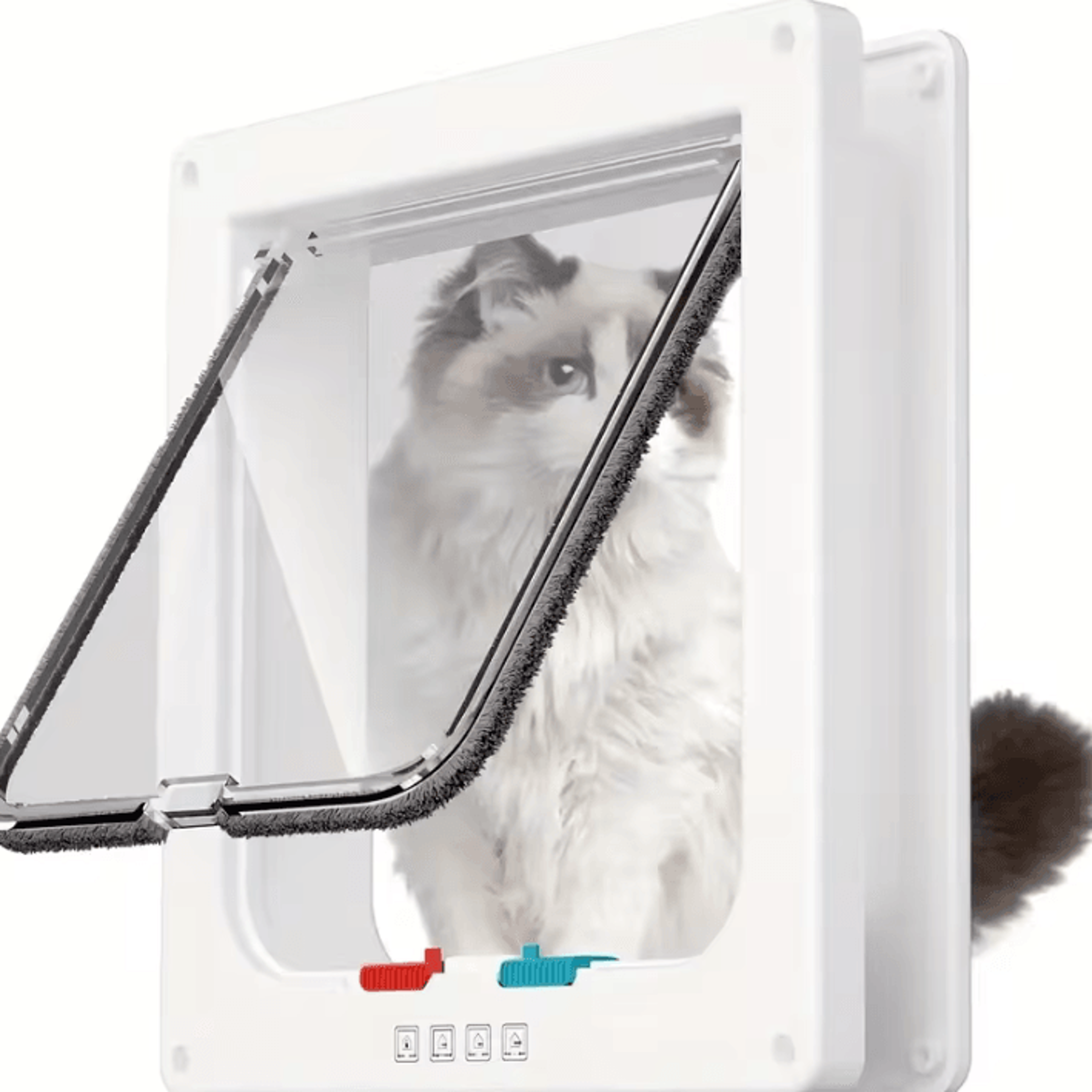 4-way locking pet door for cats & small dogs – weatherproof abs flap door