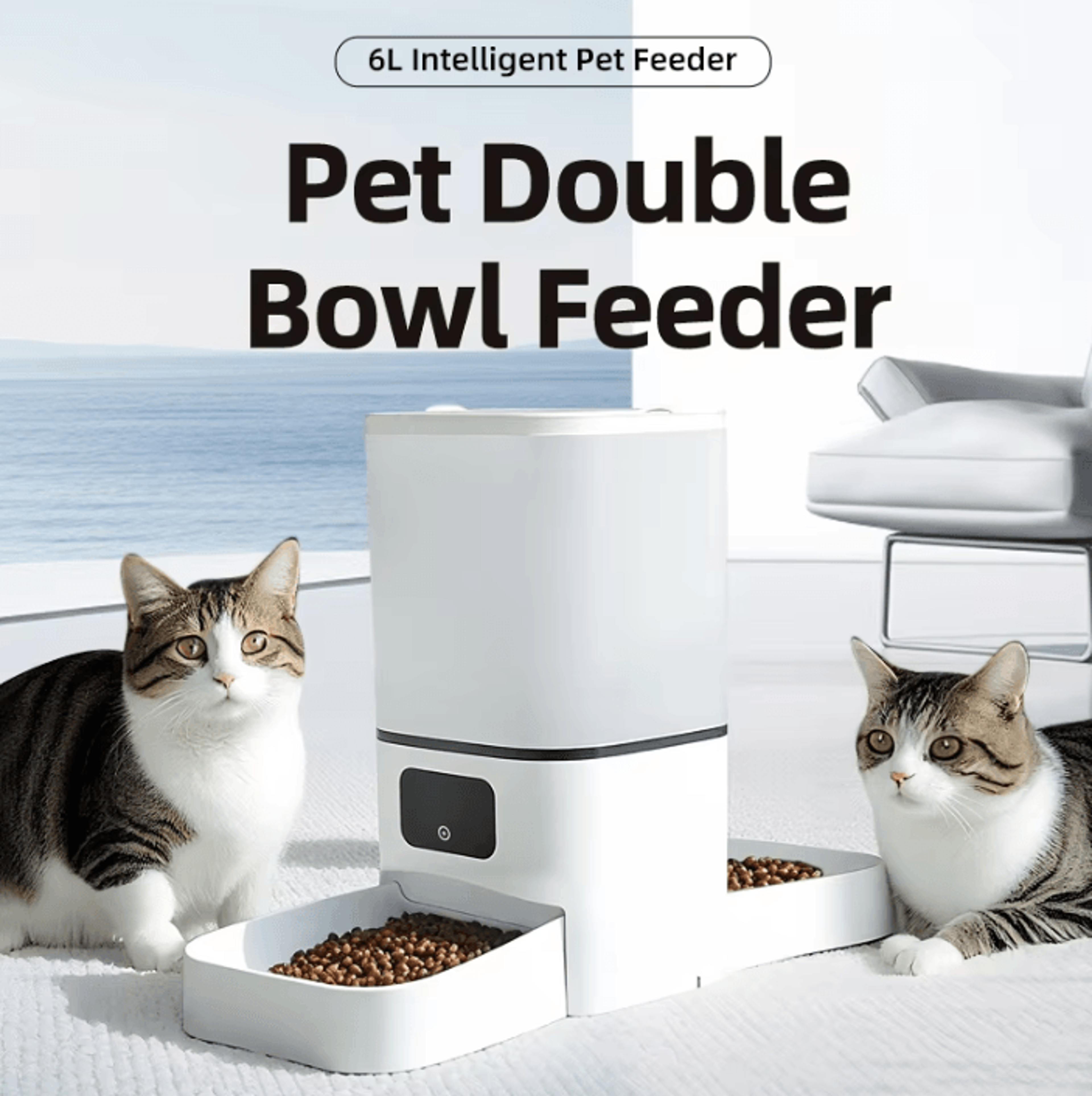smartserve 6l automatic pet feeder with tuya app control