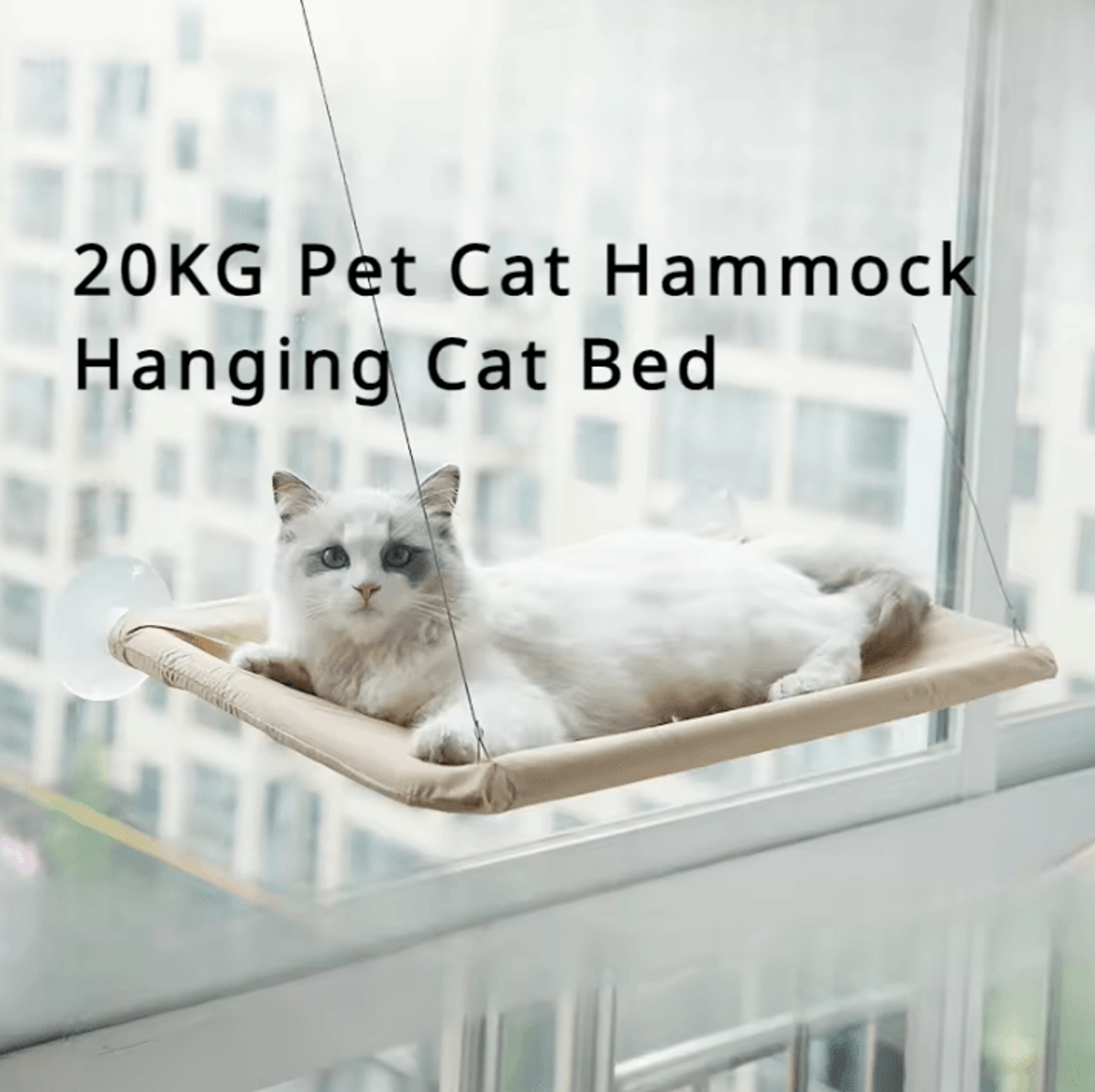 heavy-duty window cat hammock bed with sunny perch mount