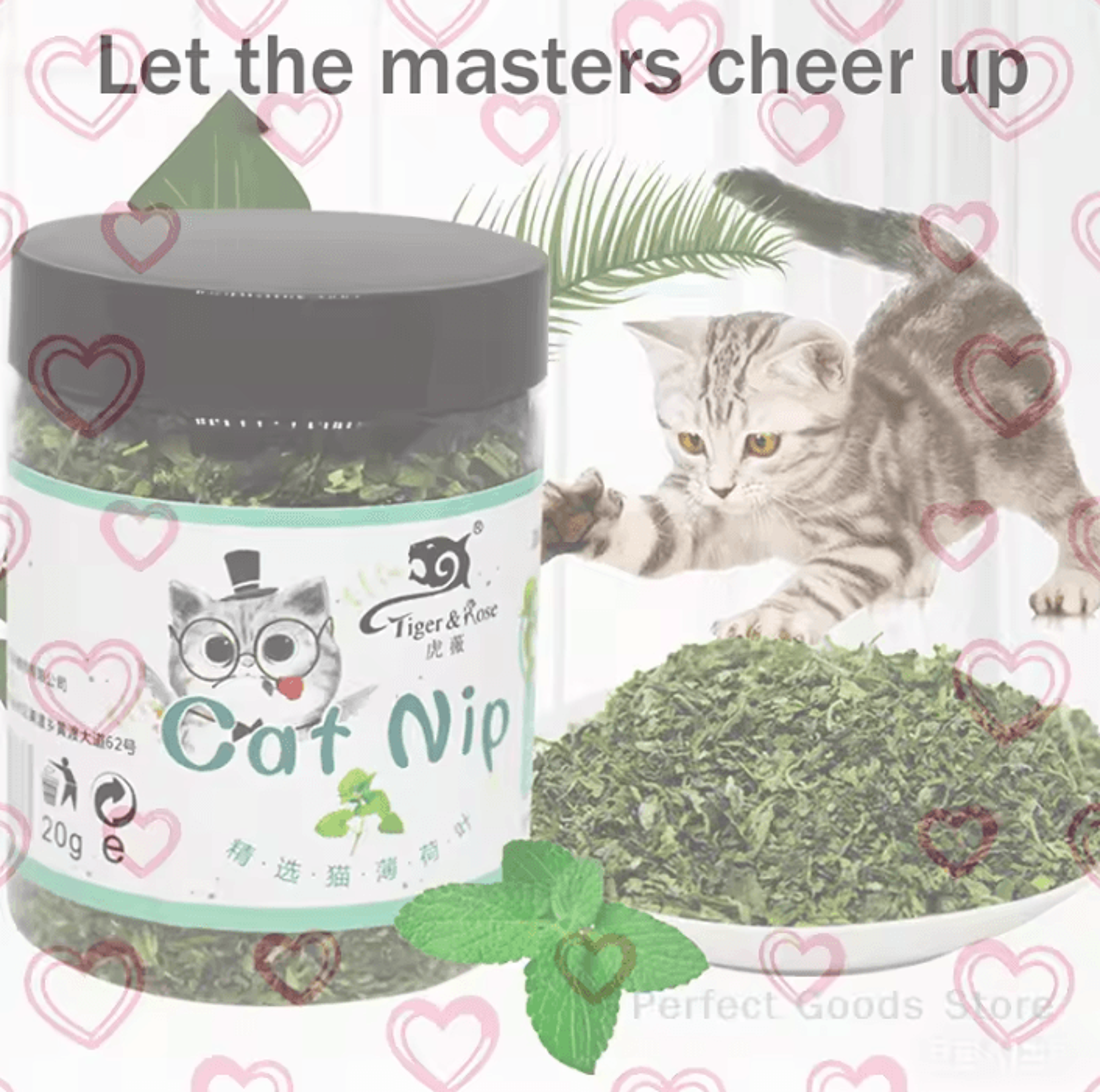 organic natural catnip mint grass toy for interactive cat play